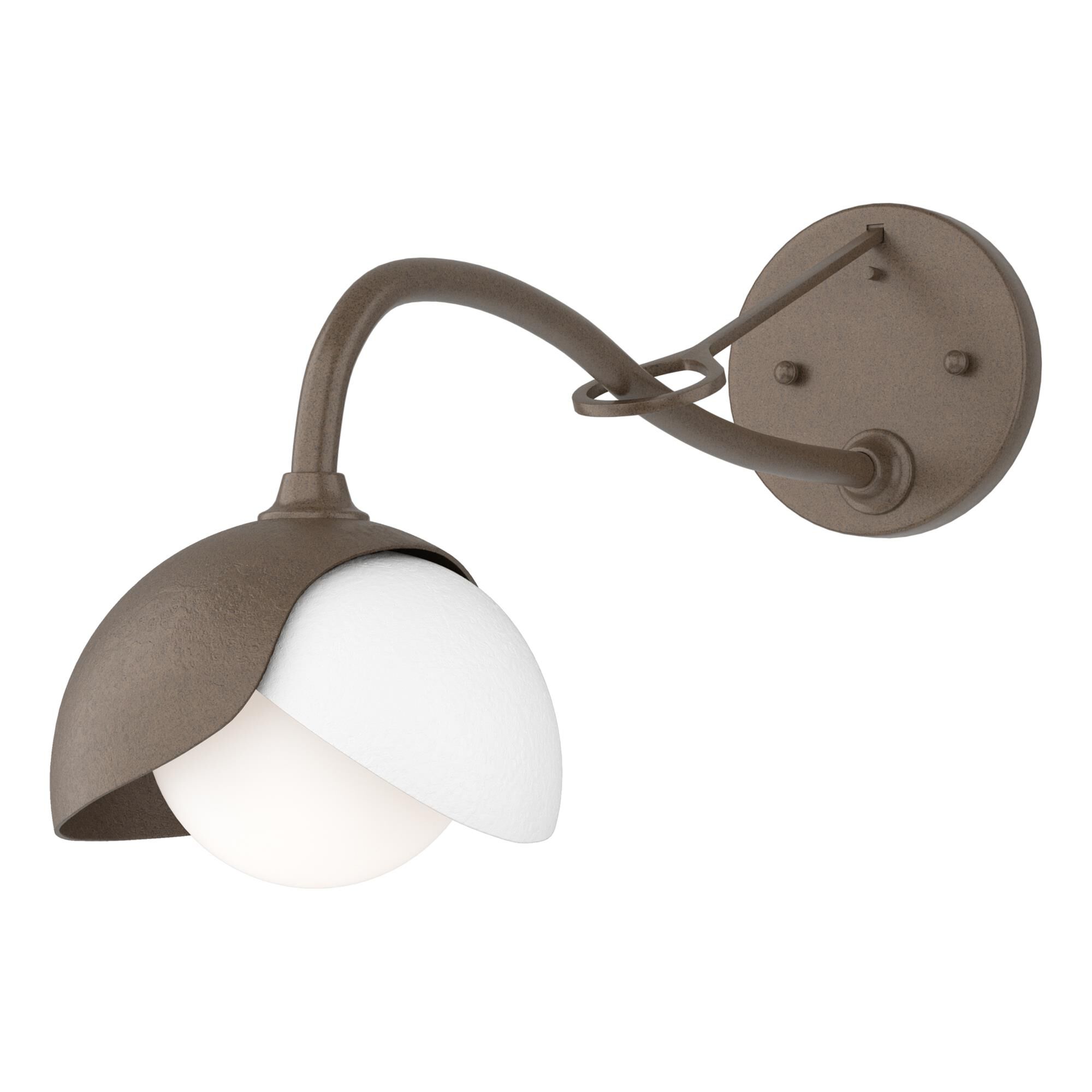 Shown in Bronze finish and Opal glass and White accent