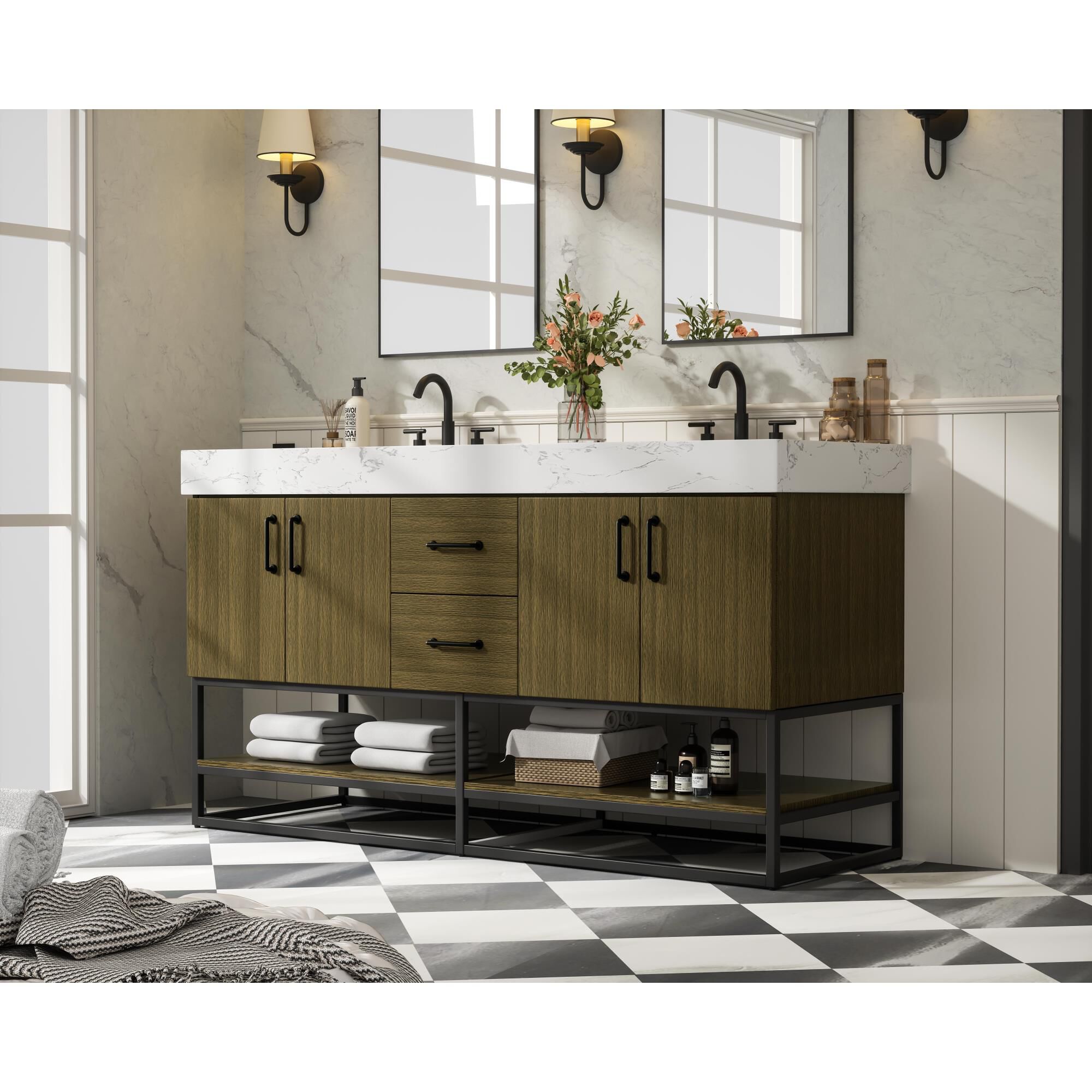 Caroline 60 Inch Bath Vanity by Elegant Dcor