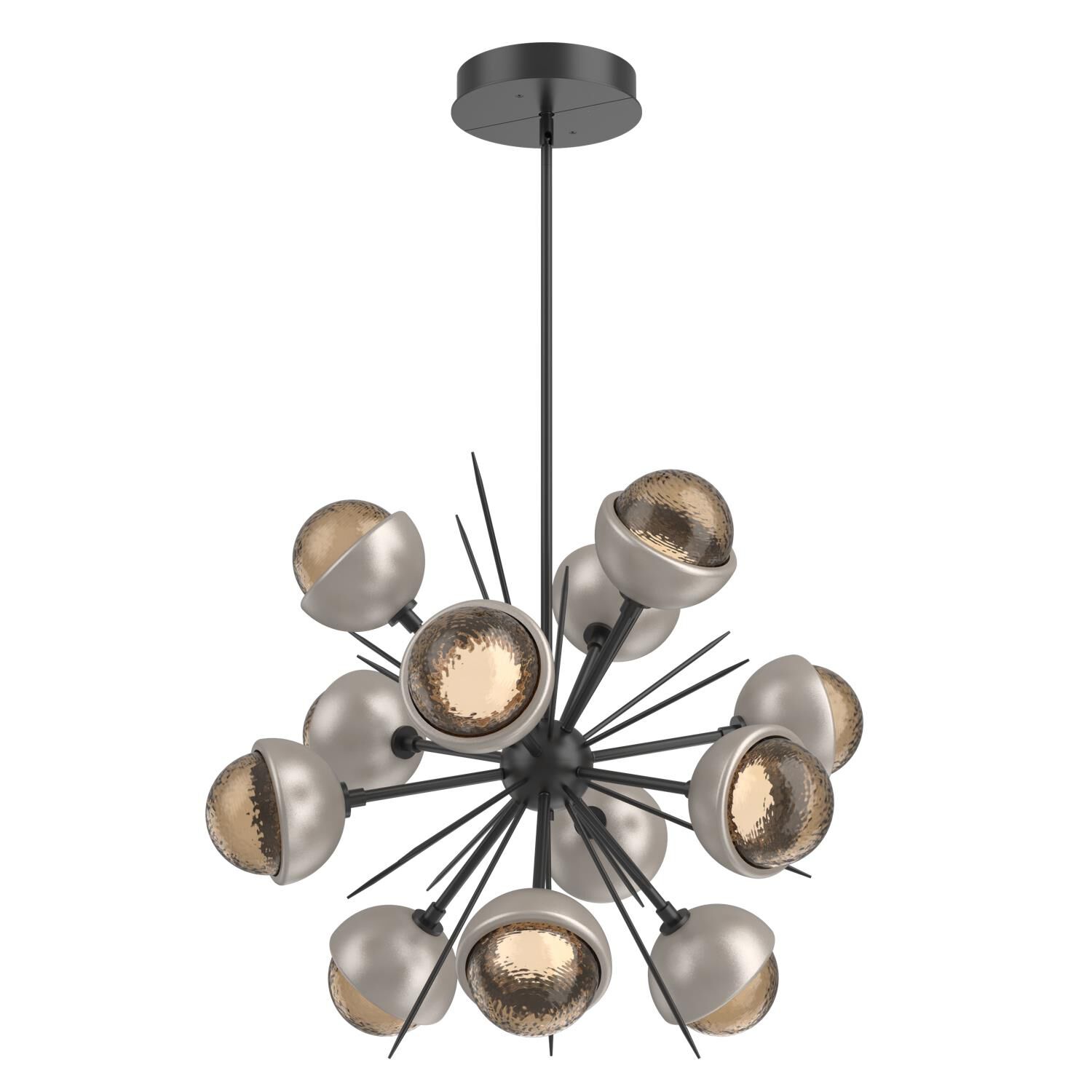 Shown in Matte Black finish and Bronze glass and Beige Silver accent
