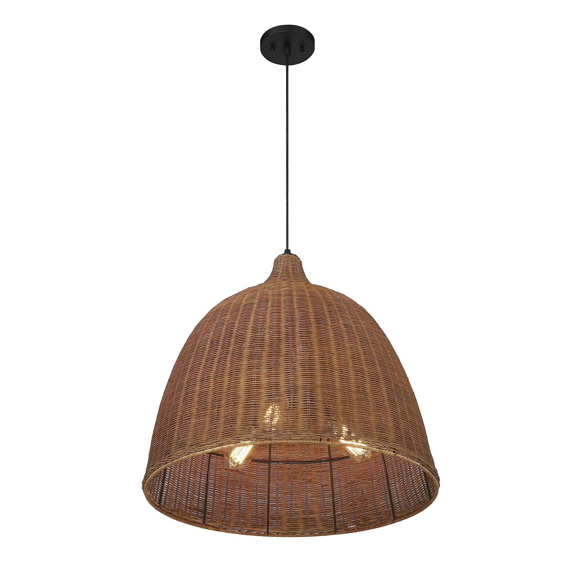 Shown in Caf finish and Wicker shade