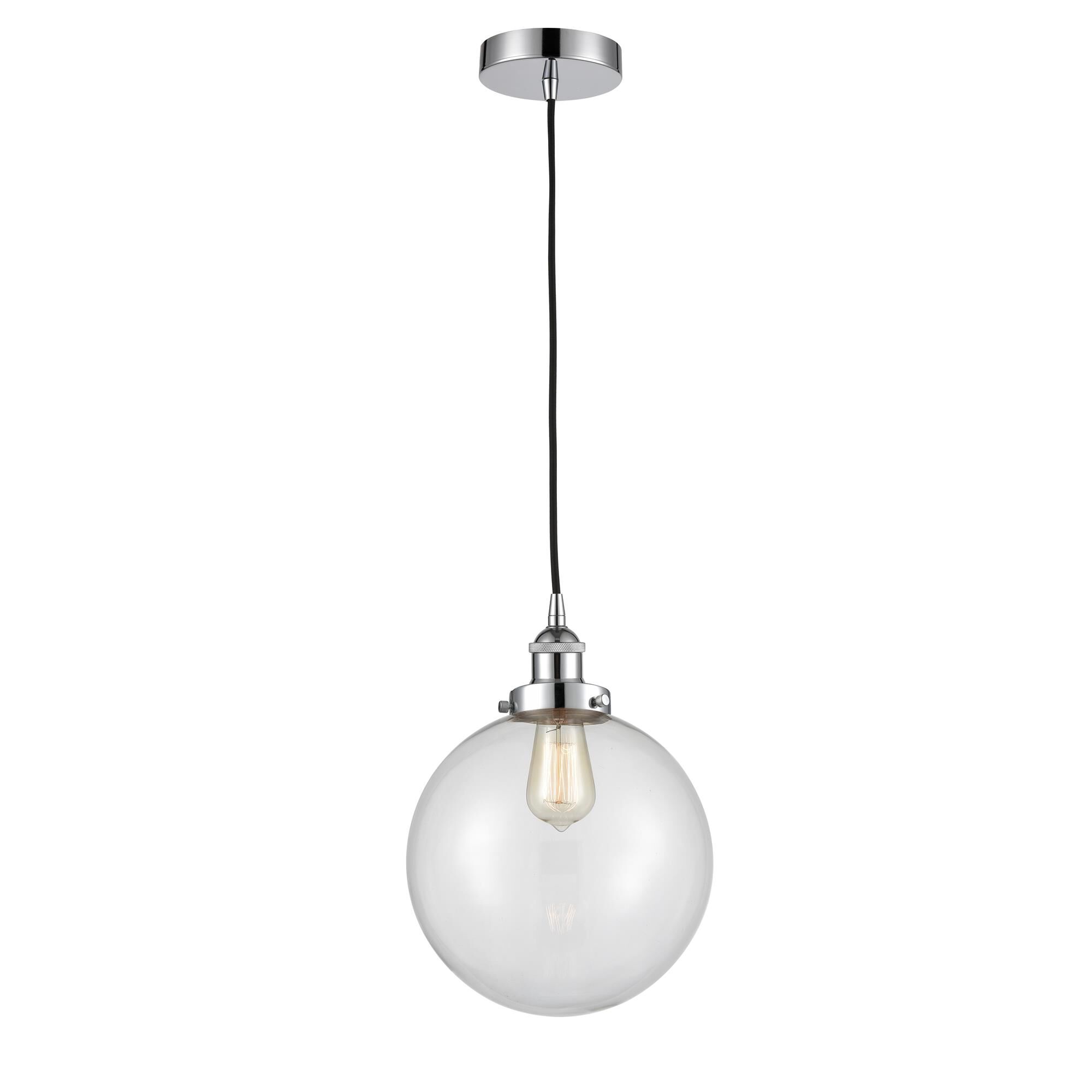 Shown in Polished Chrome finish and Clear Beacon glass