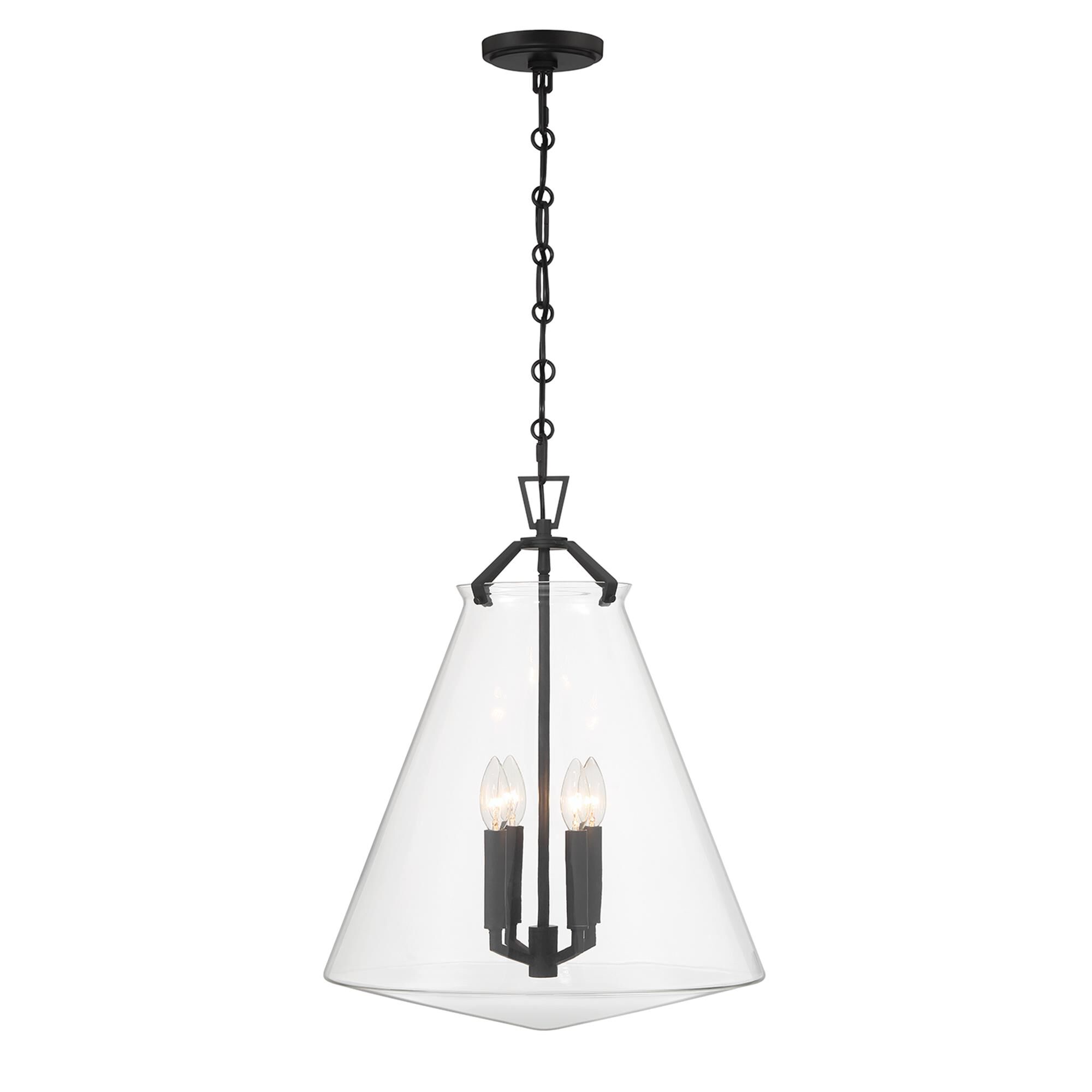Shown in Matte Black finish and Clear glass