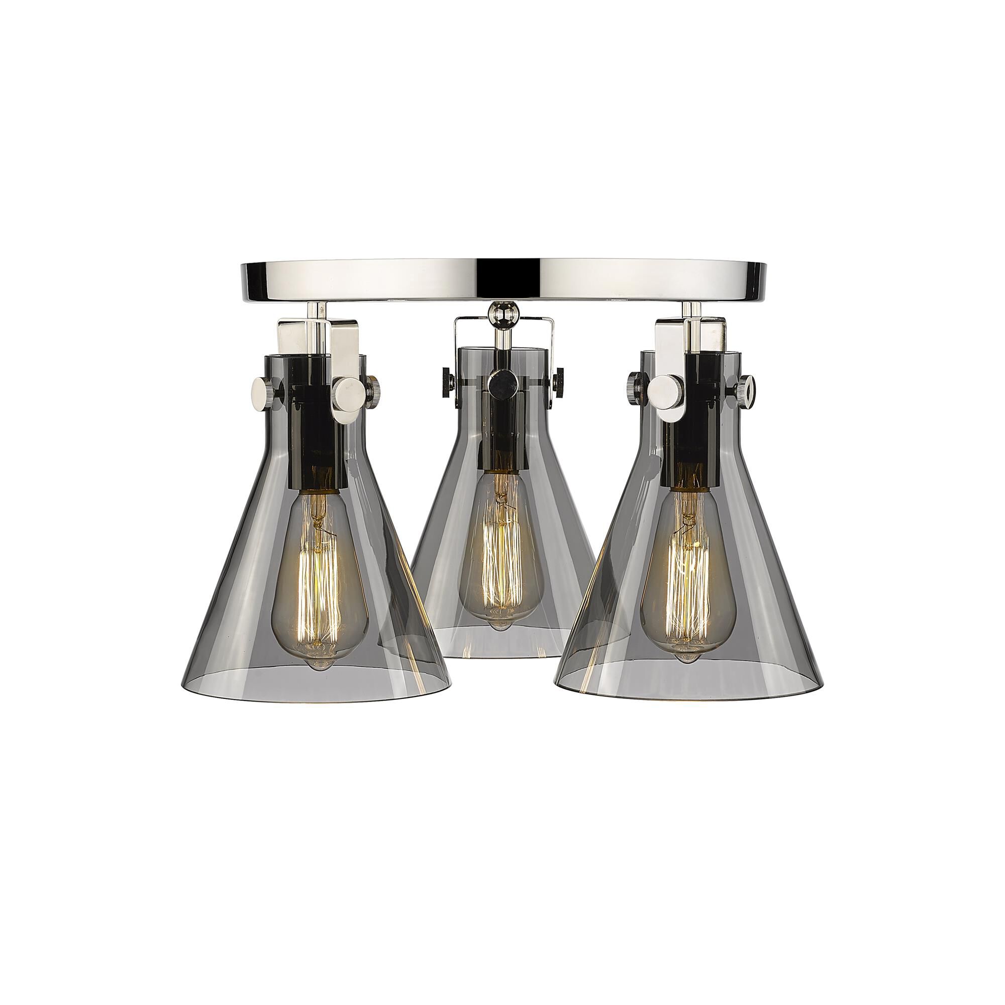 Shown in Polished Nickel finish and Plated Smoke glass