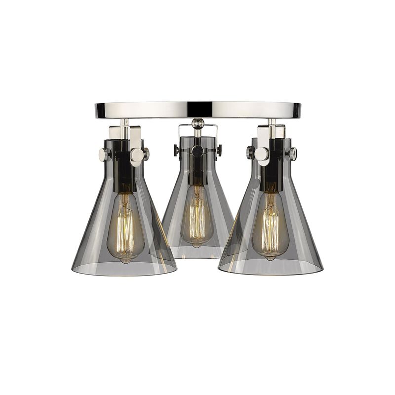Bruno Marashlian Newton Cone 19 Inch 3 Light Flush Mount by Innovations Lighting