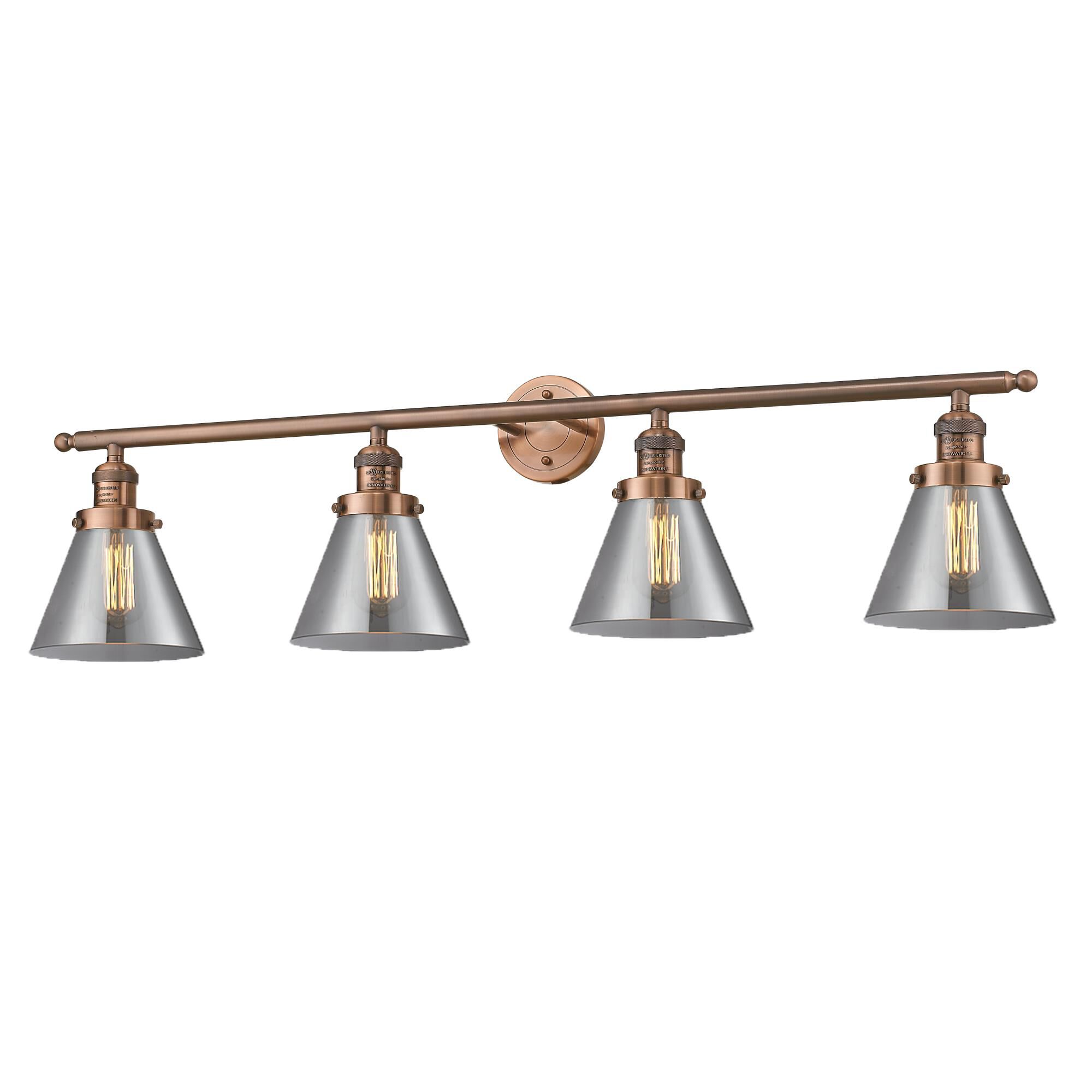 Bruno Marashlian Large Cone 43 Inch 4 Light Bath Vanity Light by Innovations Lighting