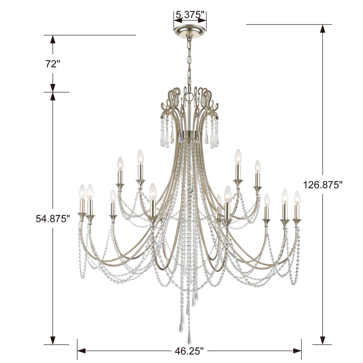 Arcadia 46 Inch 15 Light Chandelier by Crystorama