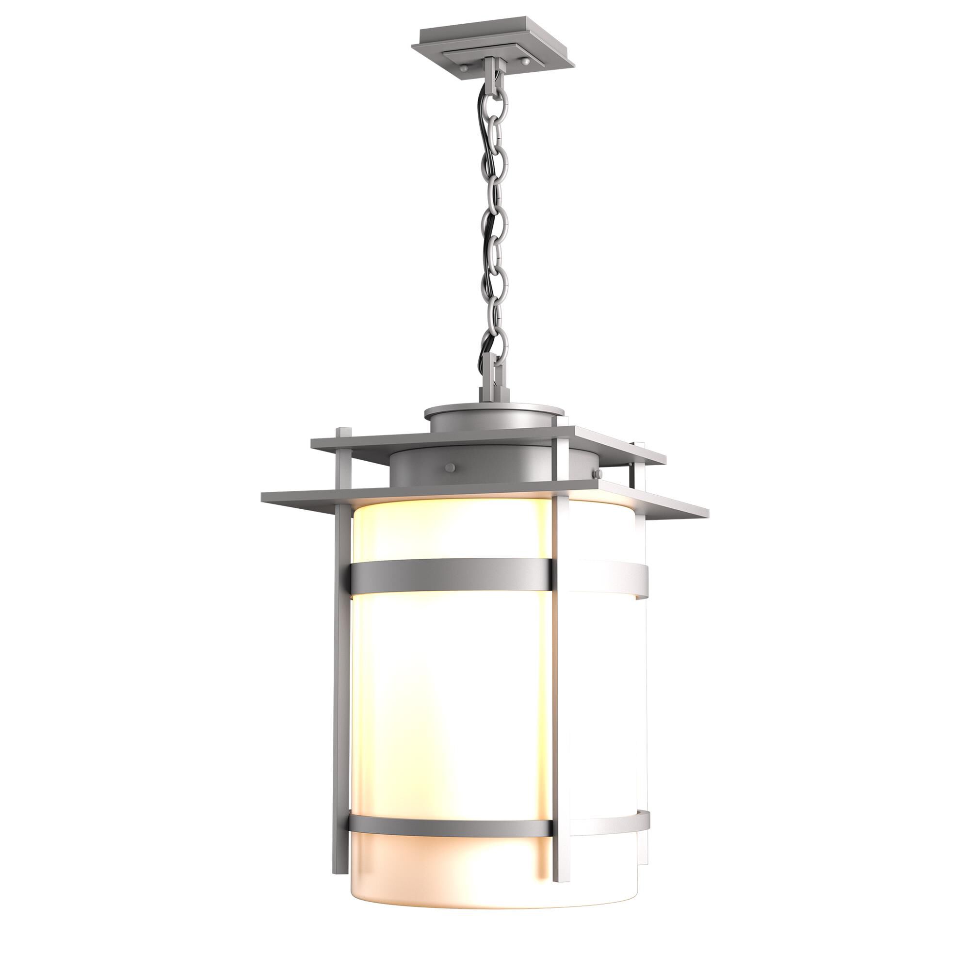 Shown in Coastal Burnished Steel finish and Opal  glass