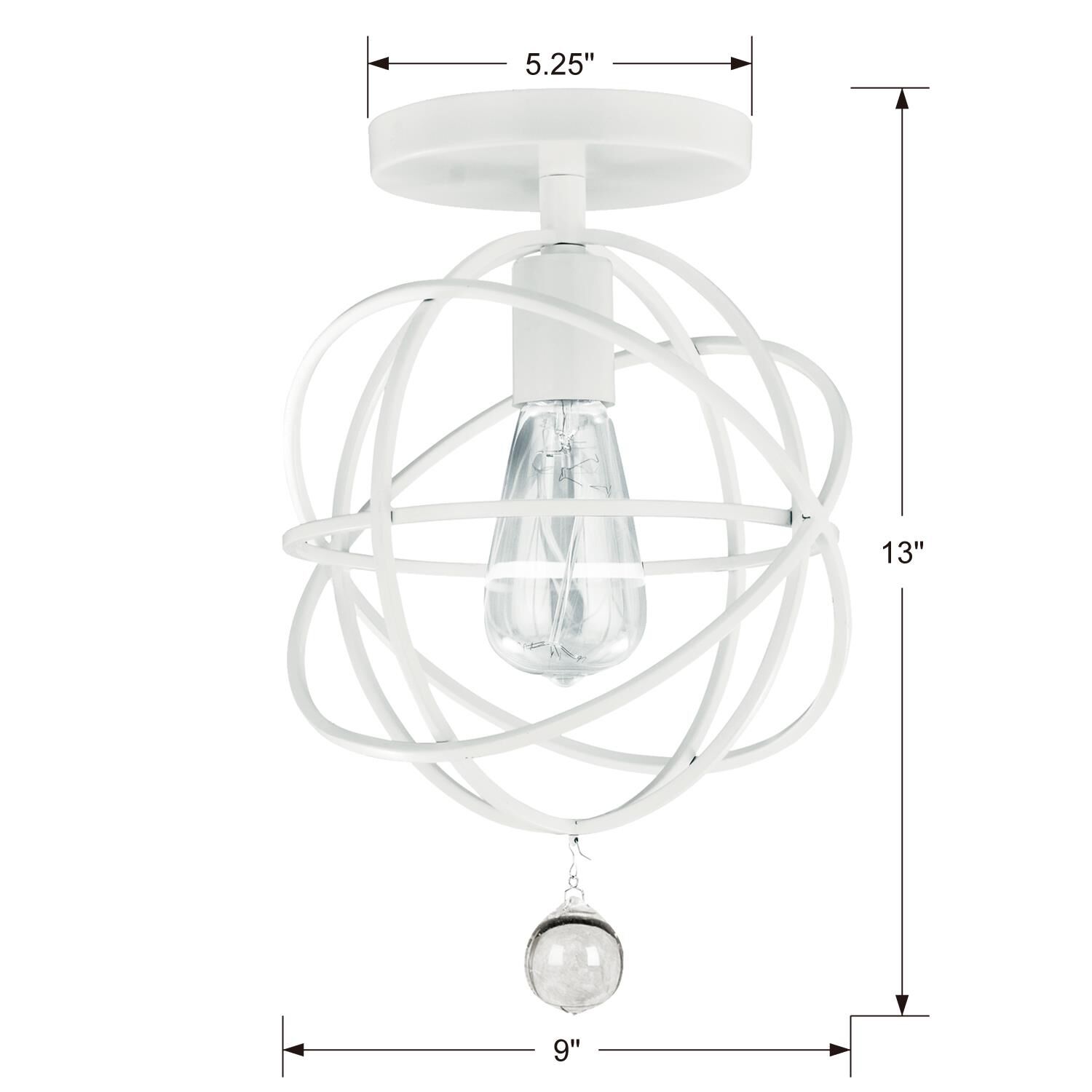 Solaris 9 Inch Semi Flush Mount by Crystorama