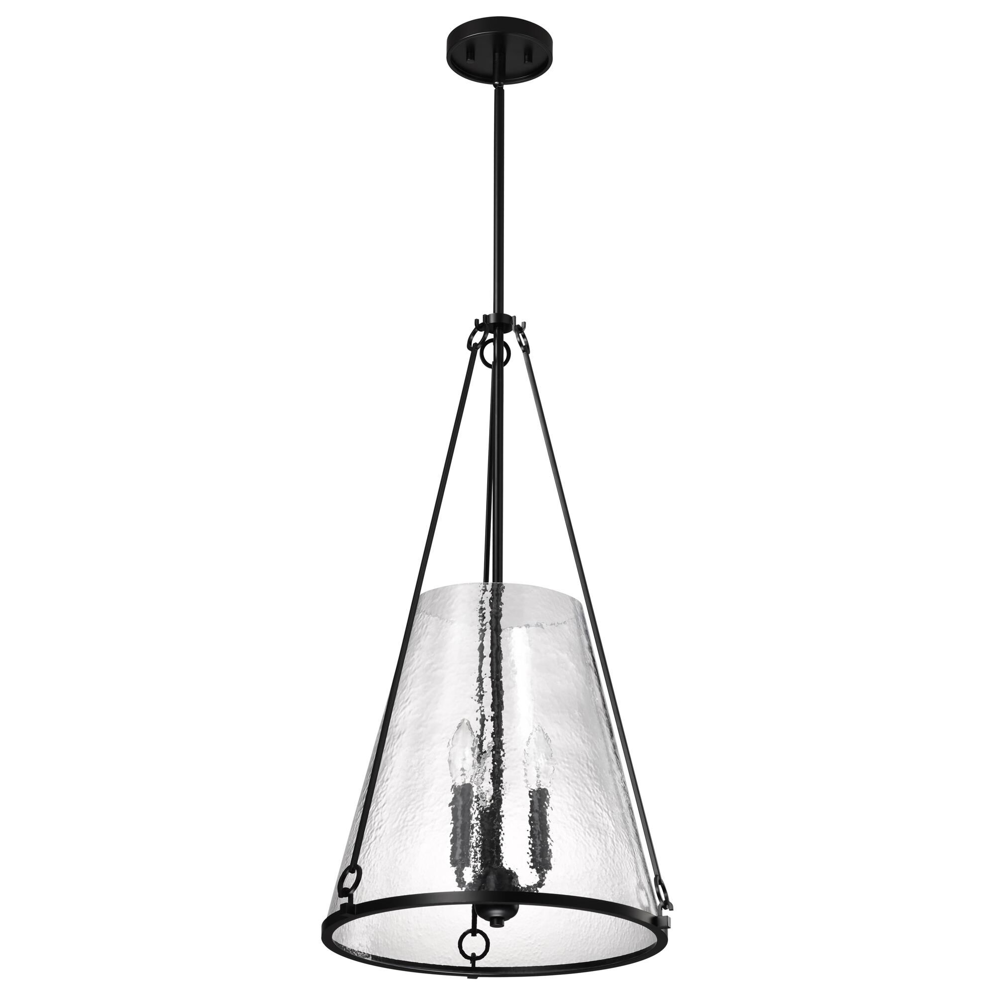 Shown in Black finish and Hammered glass