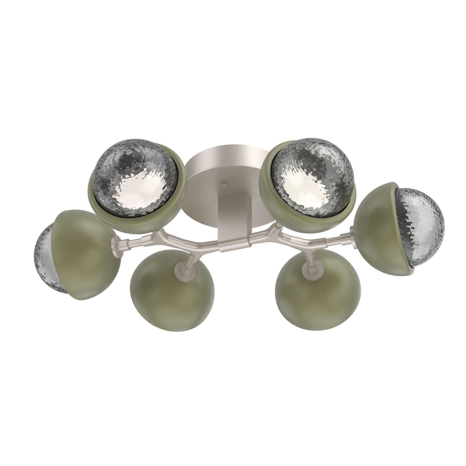 Shown in Beige Silver finish and Smoke glass and Sage Green accent