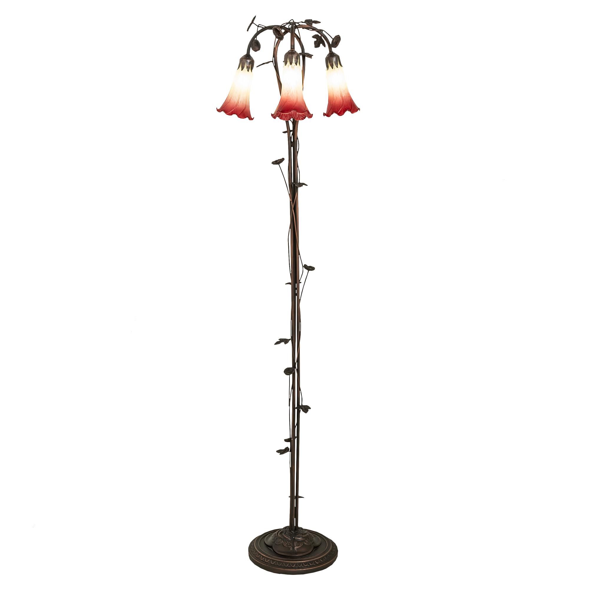 Shown in Mahogany Bronze finish and Cranberry;Green glass