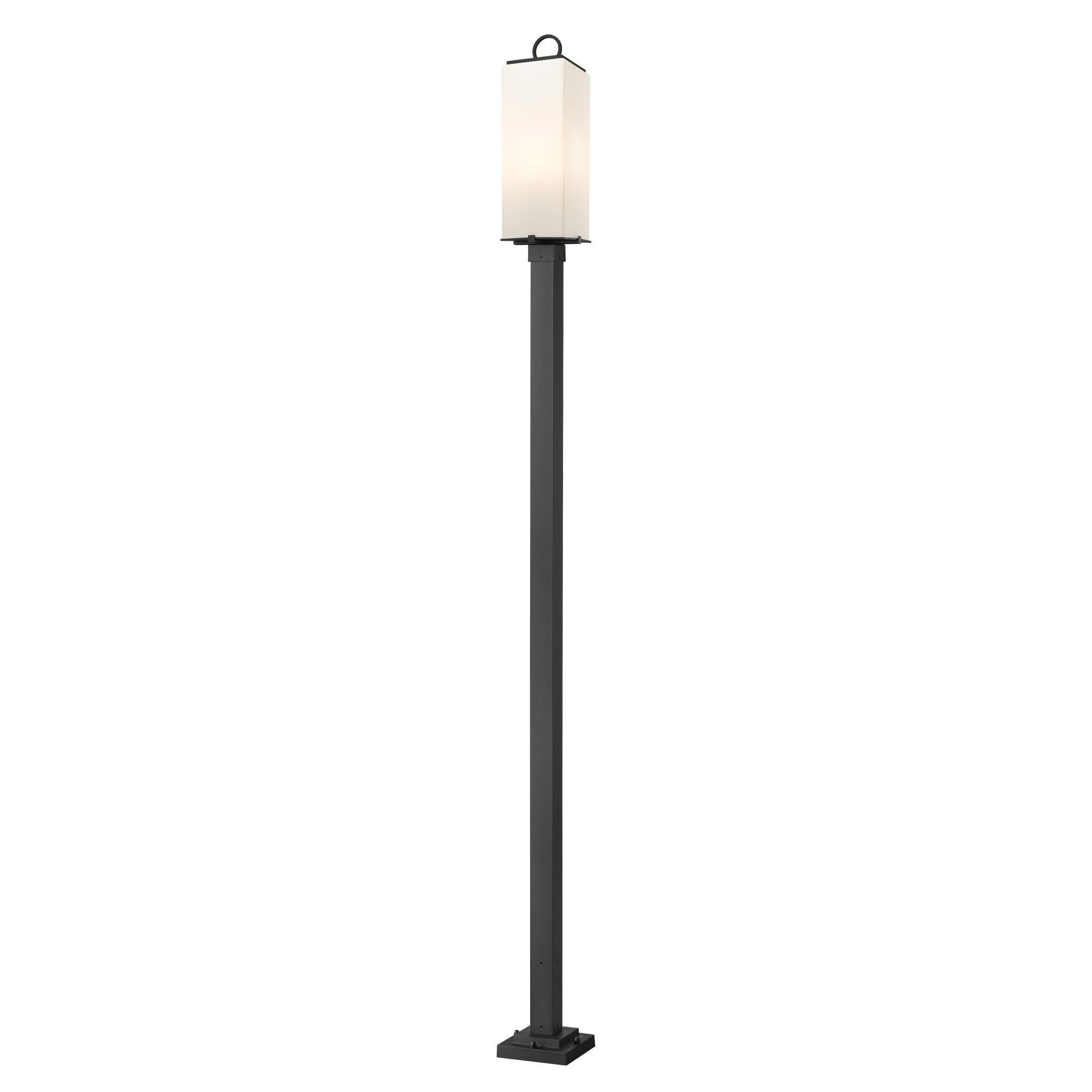 Shown in Black finish and Glass shade