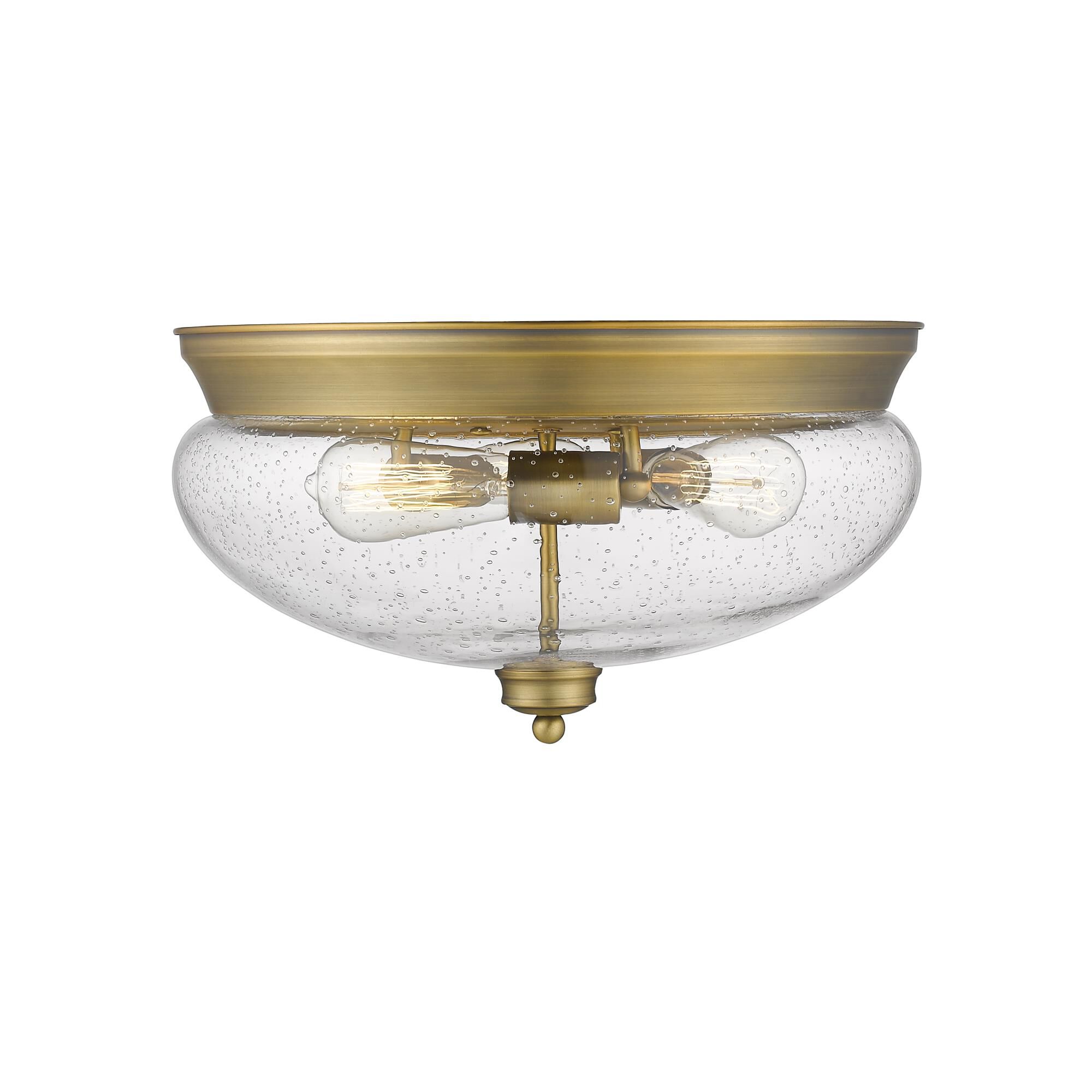 Shown in Heritage Brass finish and Glass shade