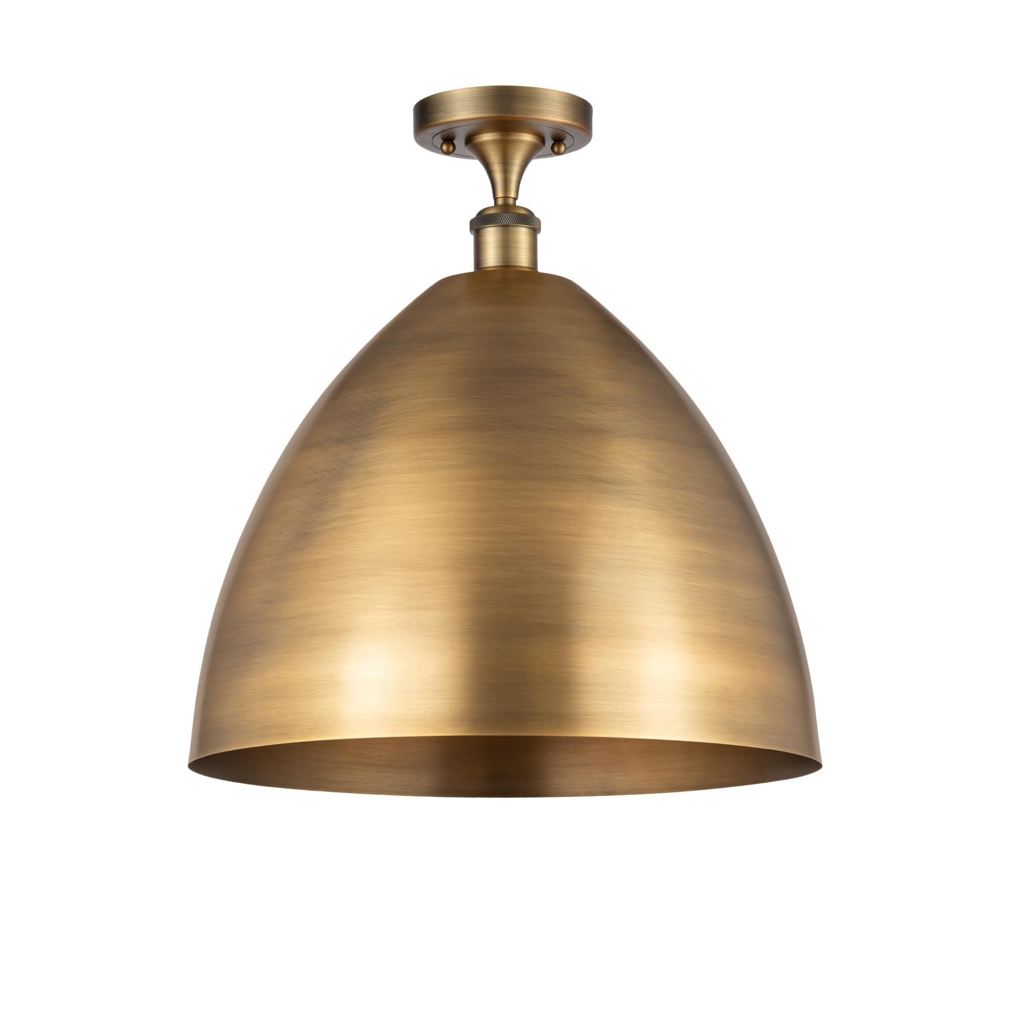 Shown in Brushed Brass finish and Brushed Brass Ballston Dome shade