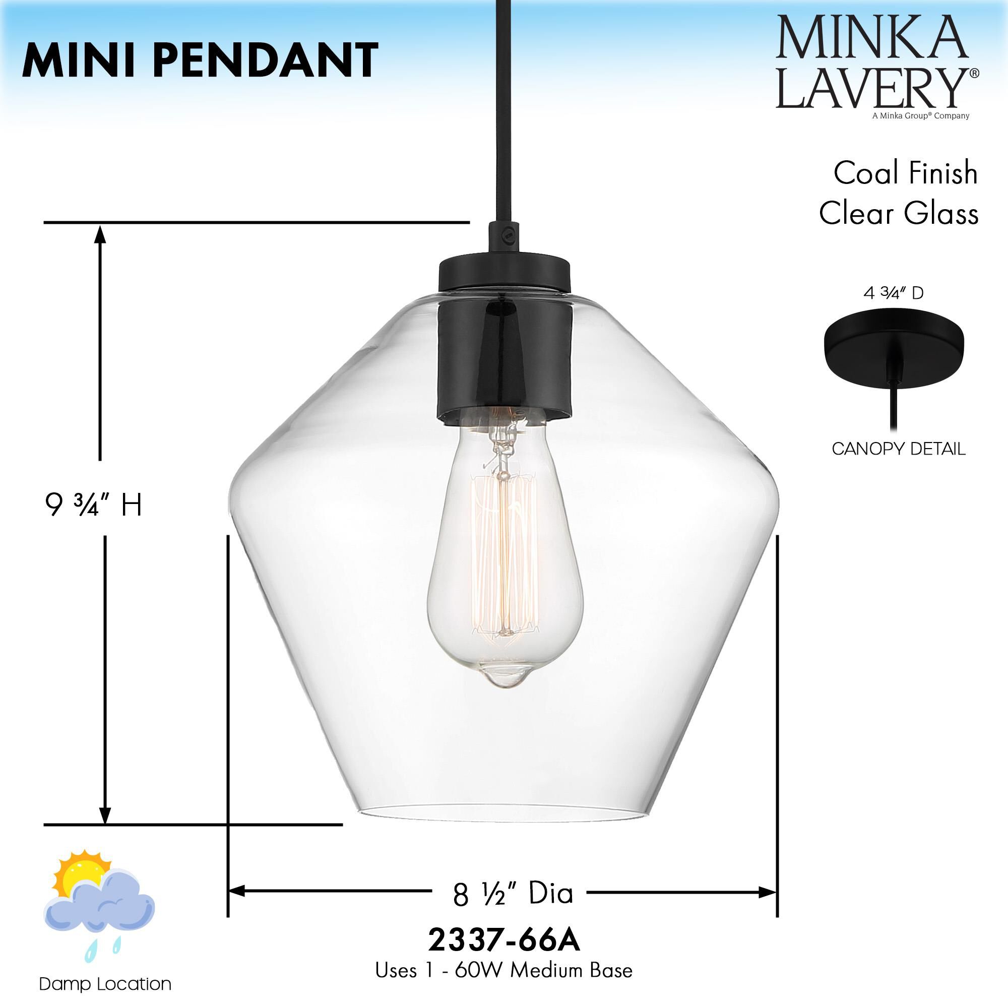 Minka Lavery 8 Inch Mini Pendant