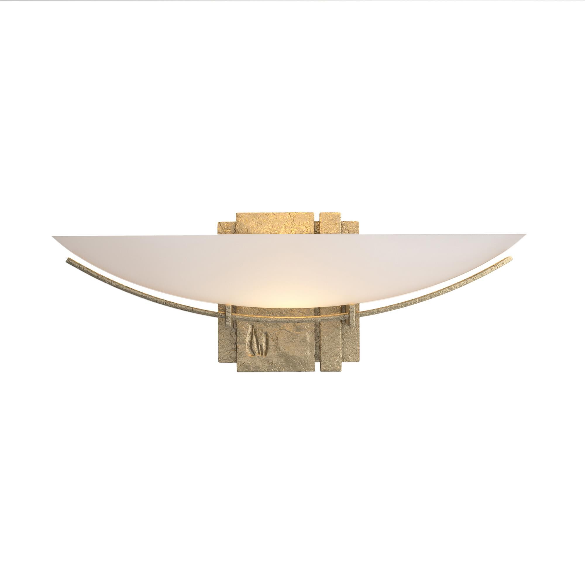 Shown in Soft Gold finish and Opal  glass