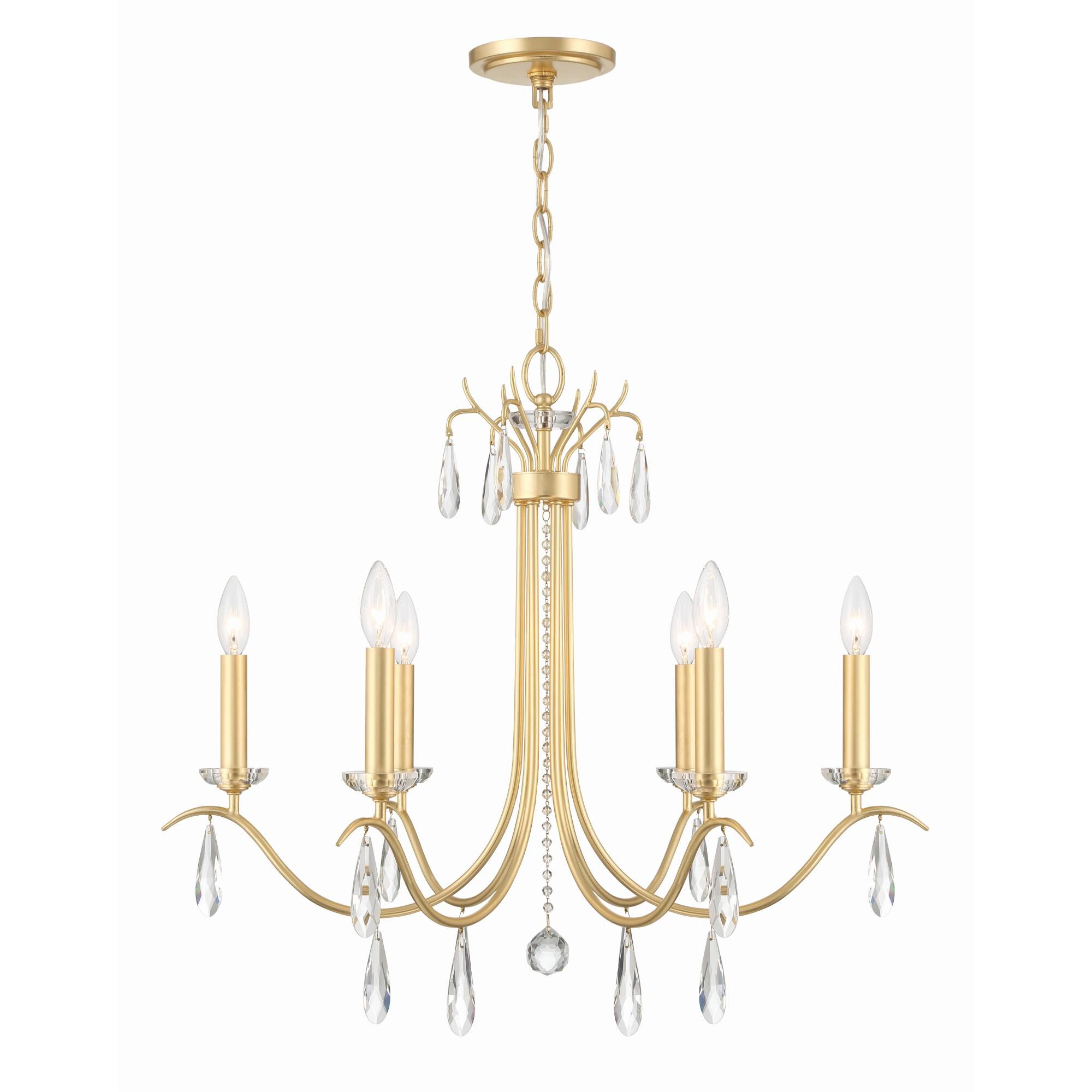 Shown in Antique Gold finish and Hand Cut crystal