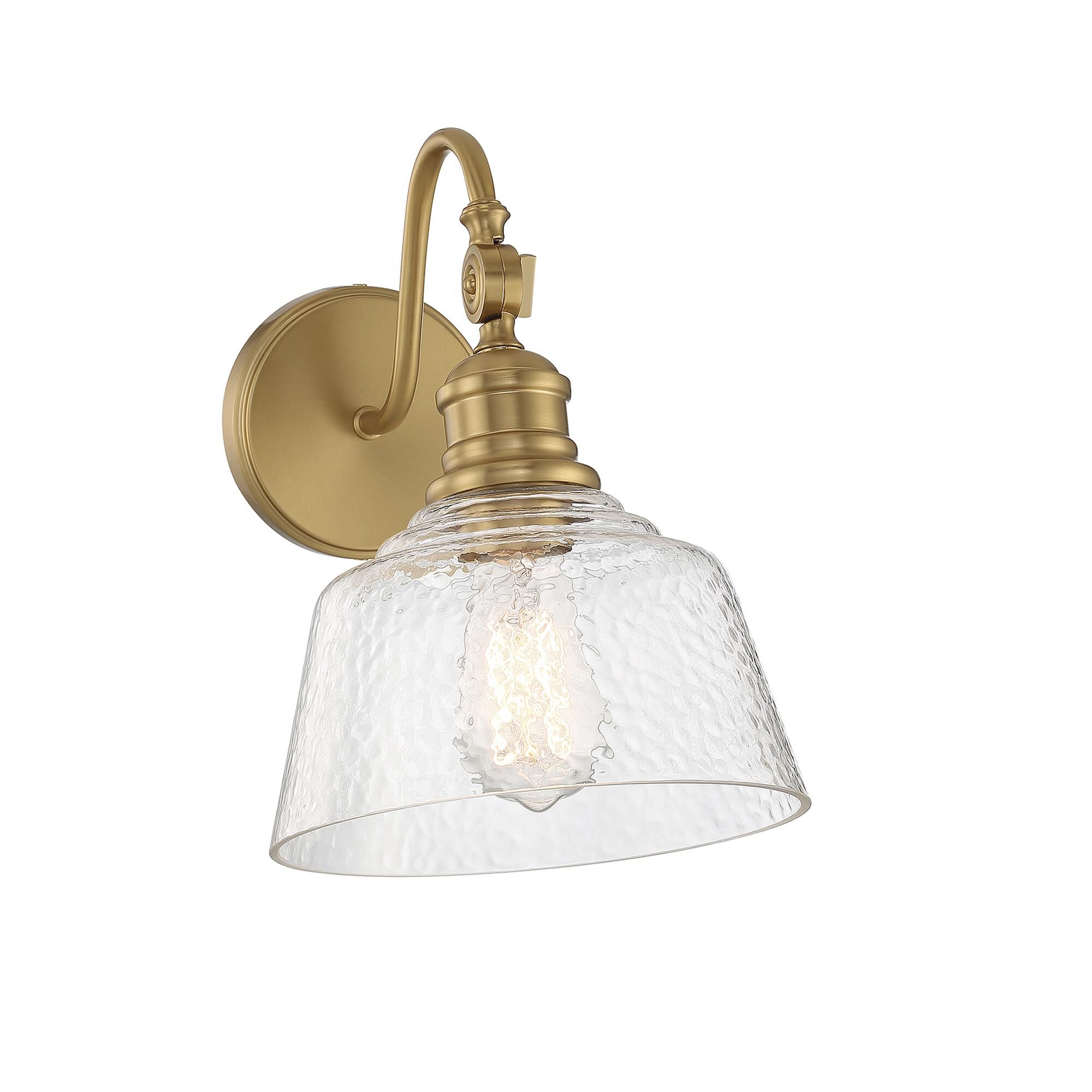Shown in Natural Brass finish and Vintage glass