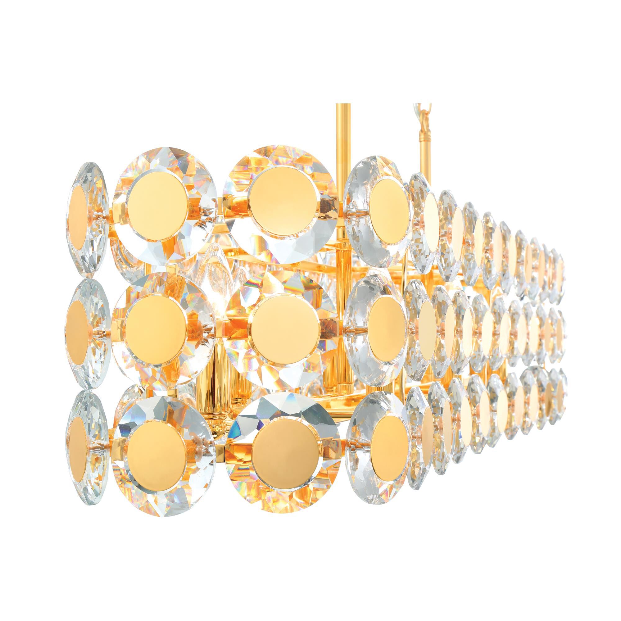 Shown in Gold finish and Clear crystal