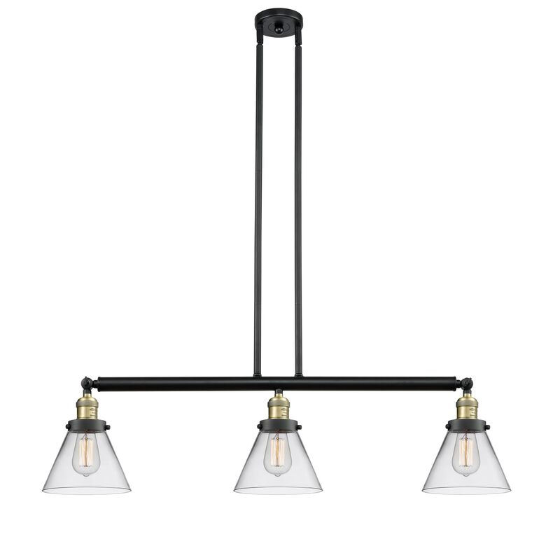 Bruno Marashlian Large Cone 36 Inch 3 Light Linear Suspension Light by Innovations Lighting