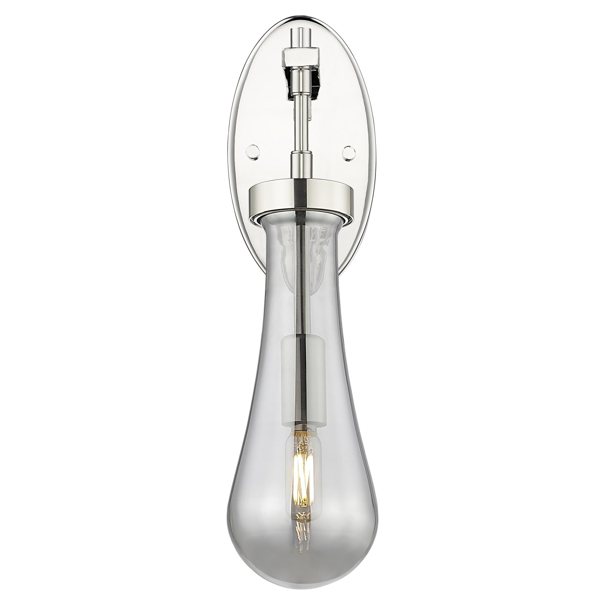 Shown in Polished Nickel finish and Light Smoke glass