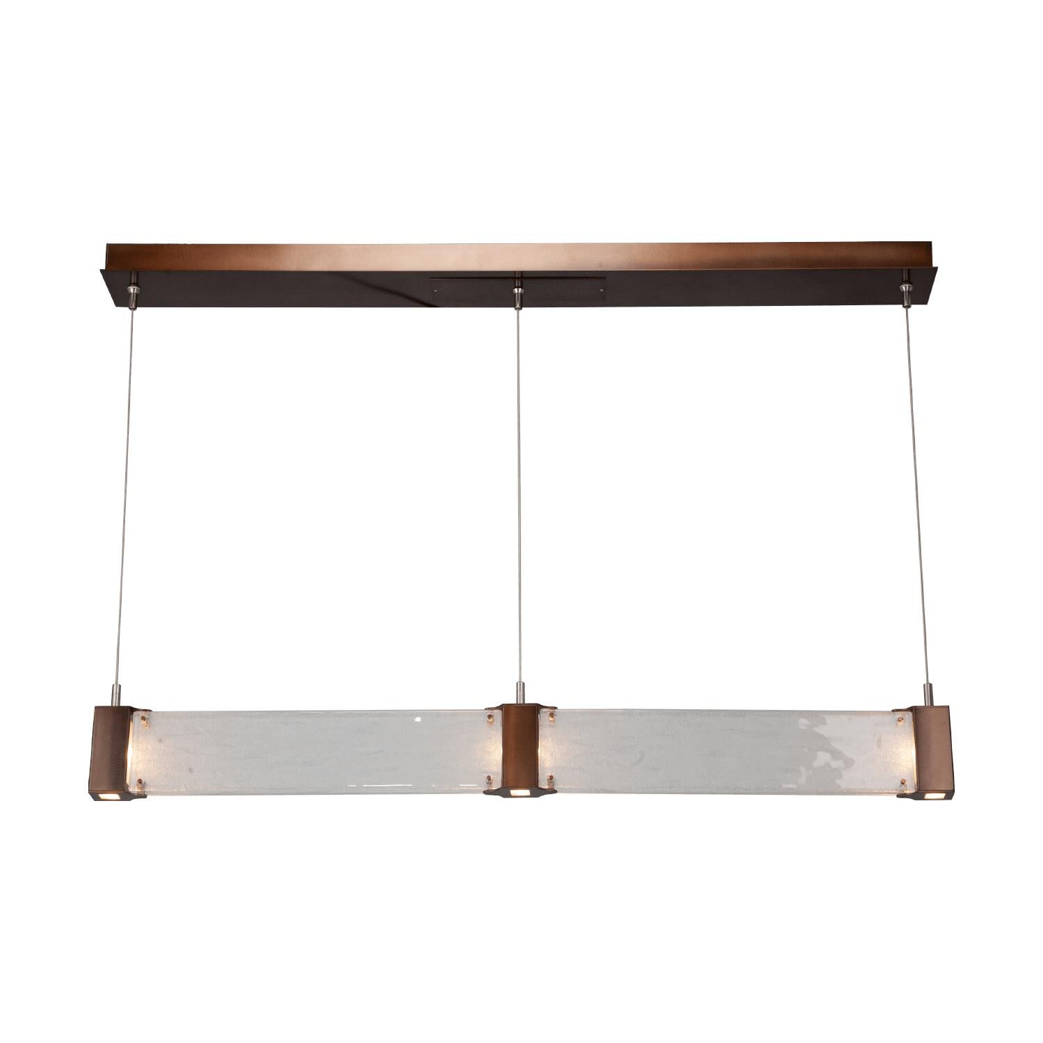 Shown in Burnished Brass finish and Clear Granite glass