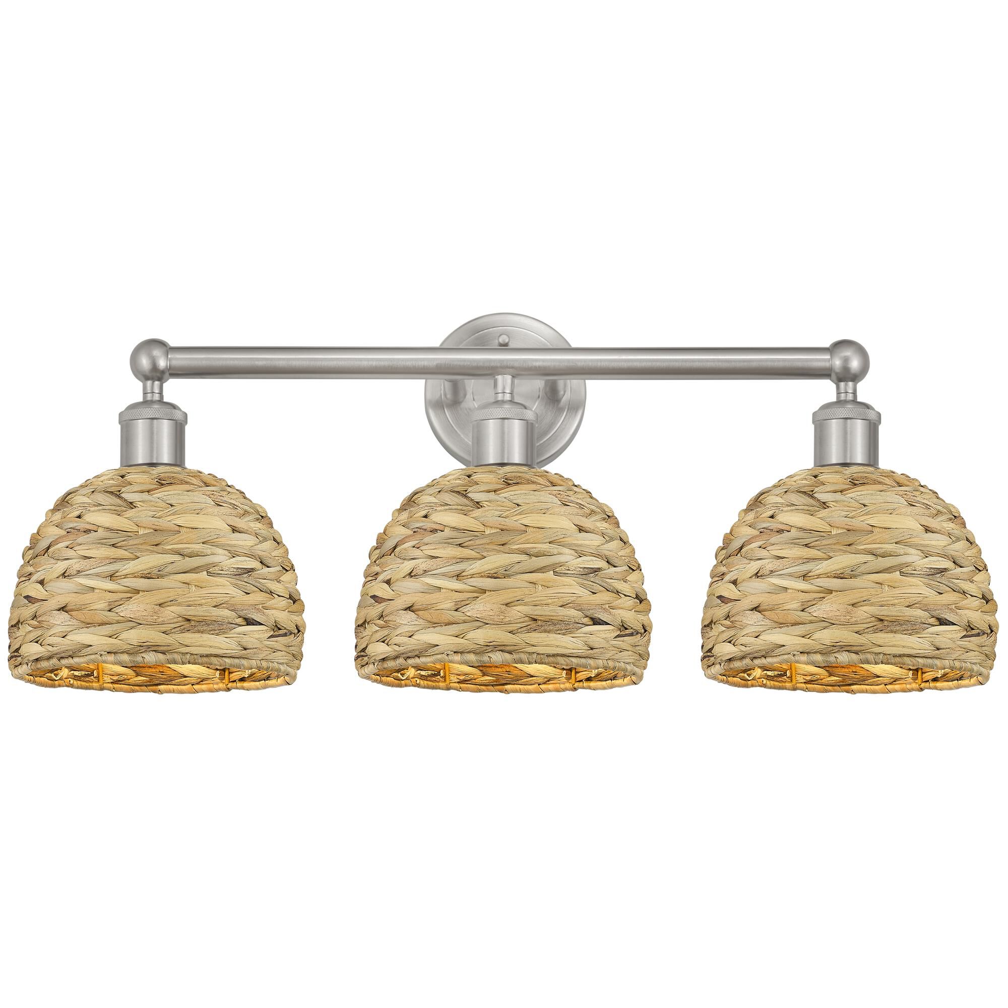 Shown in Brushed Satin Nickel finish and Natural shade