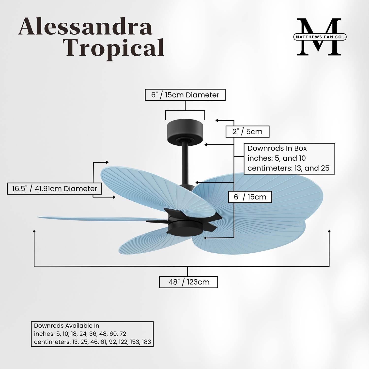 Alessandra Tropical 48 Inch Ceiling Fan by Matthews Fan Company