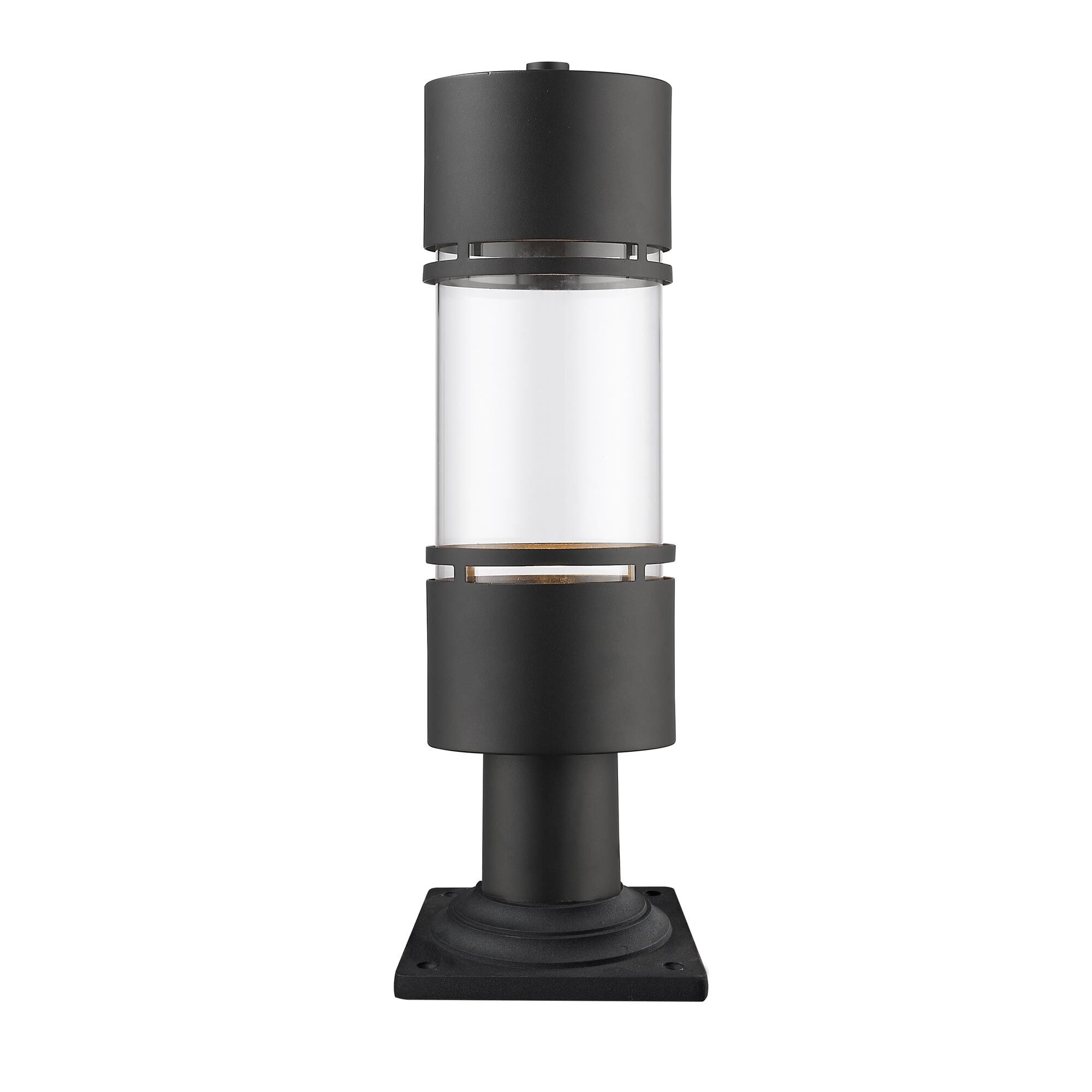 Shown in Black finish and Glass shade