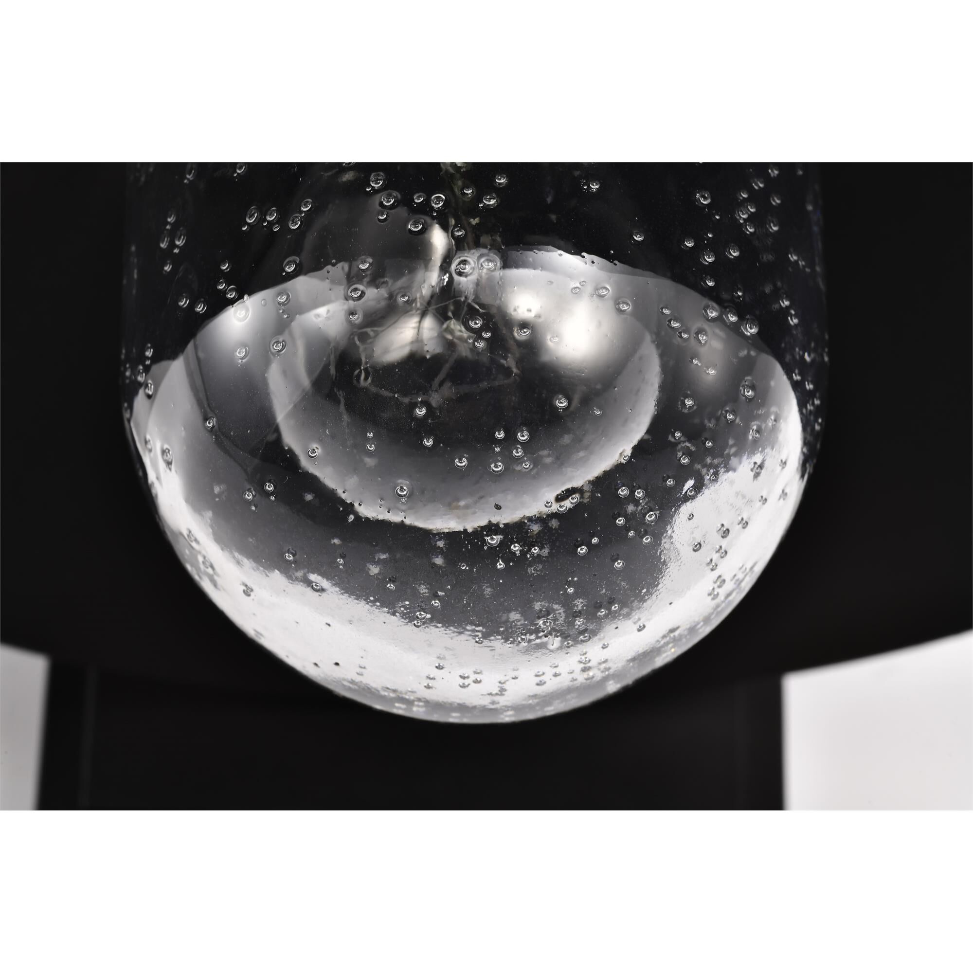 Shown in Black finish and Clear Seeded glass