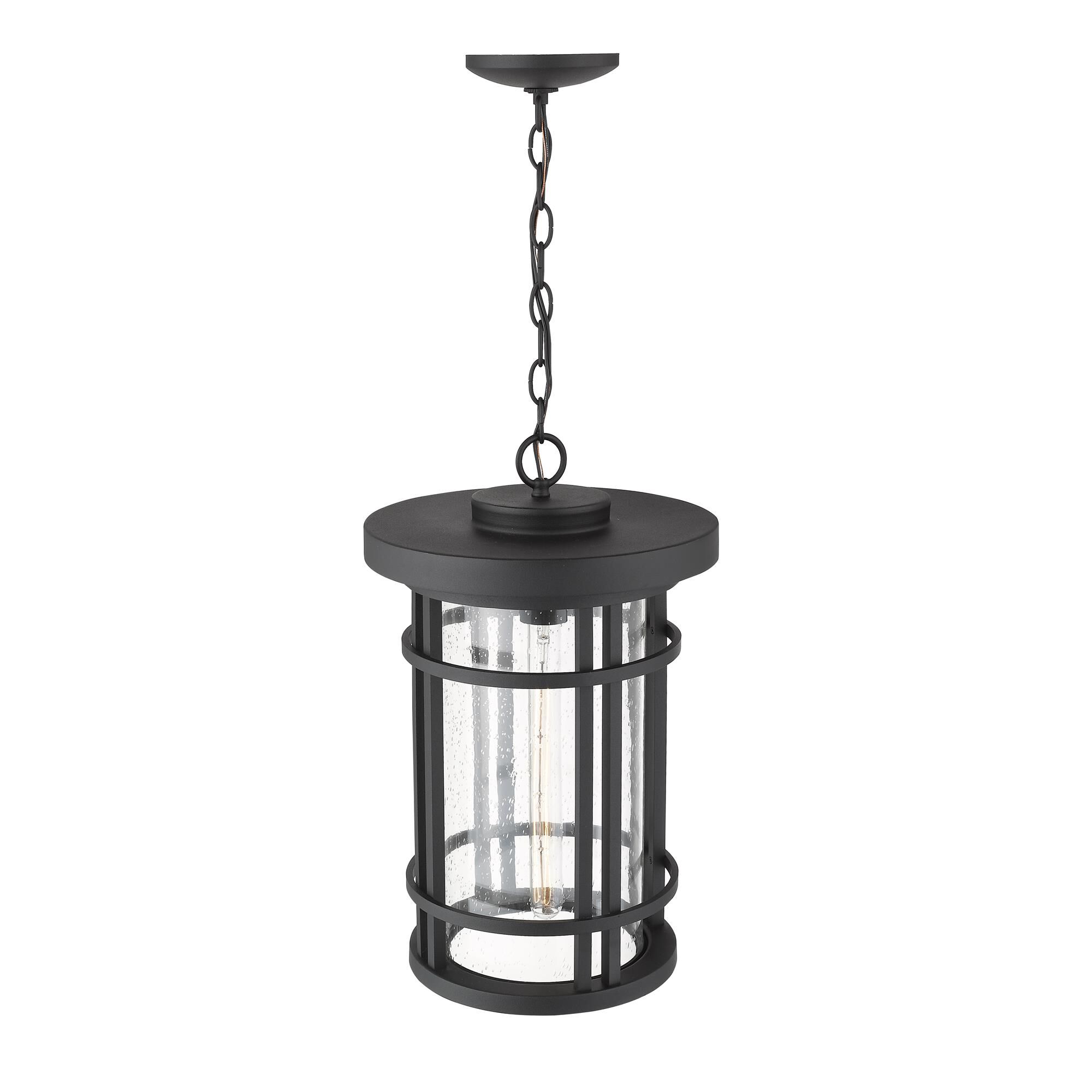 Shown in Black finish and Glass shade