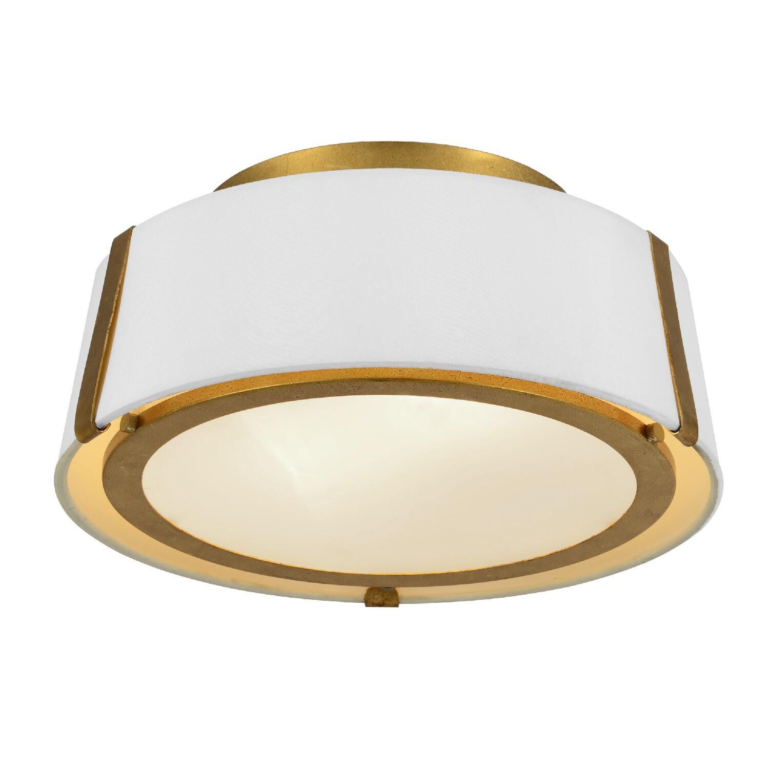 Shown in Antique Gold finish and White Silk shade