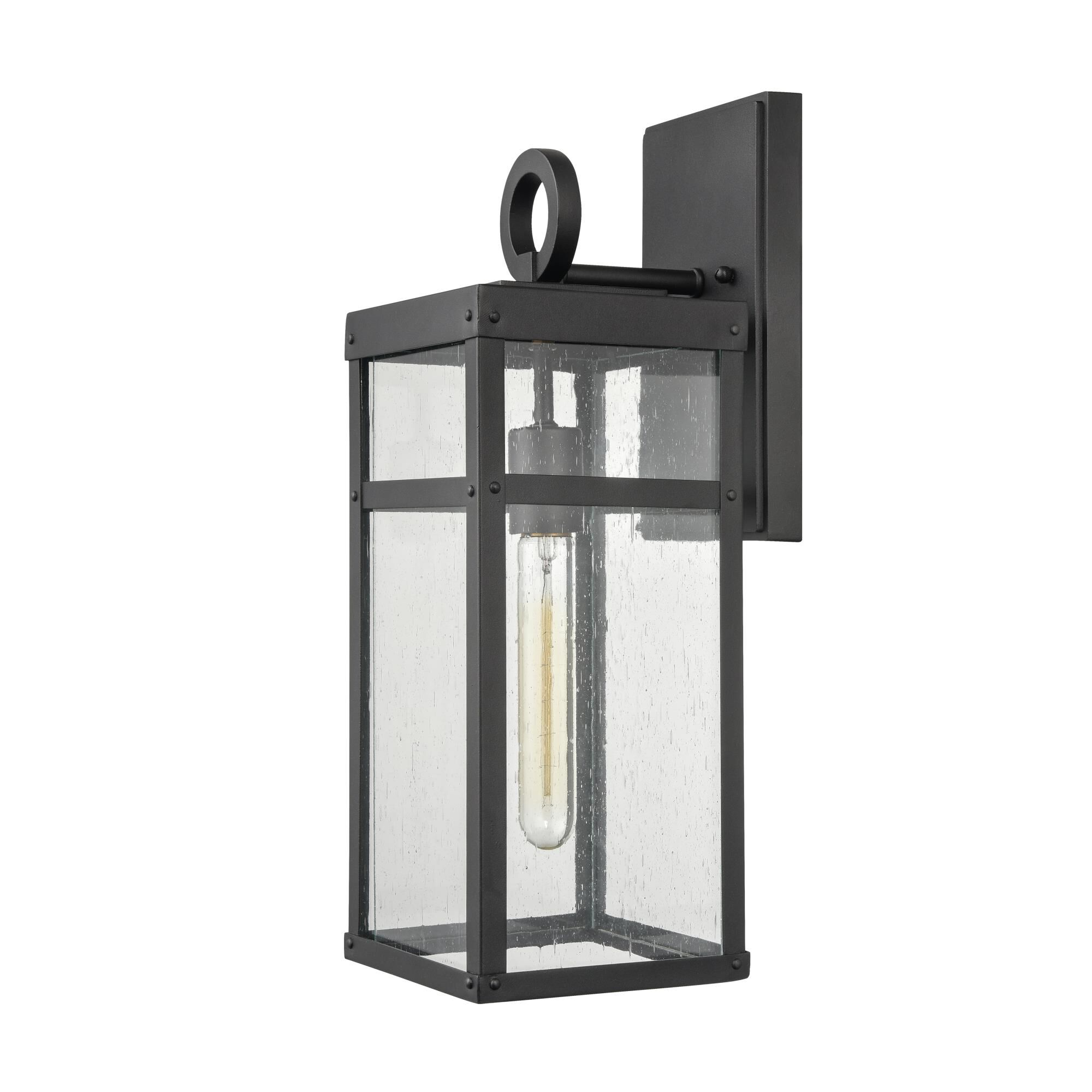 Shown in Black finish and Clear Seeded glass