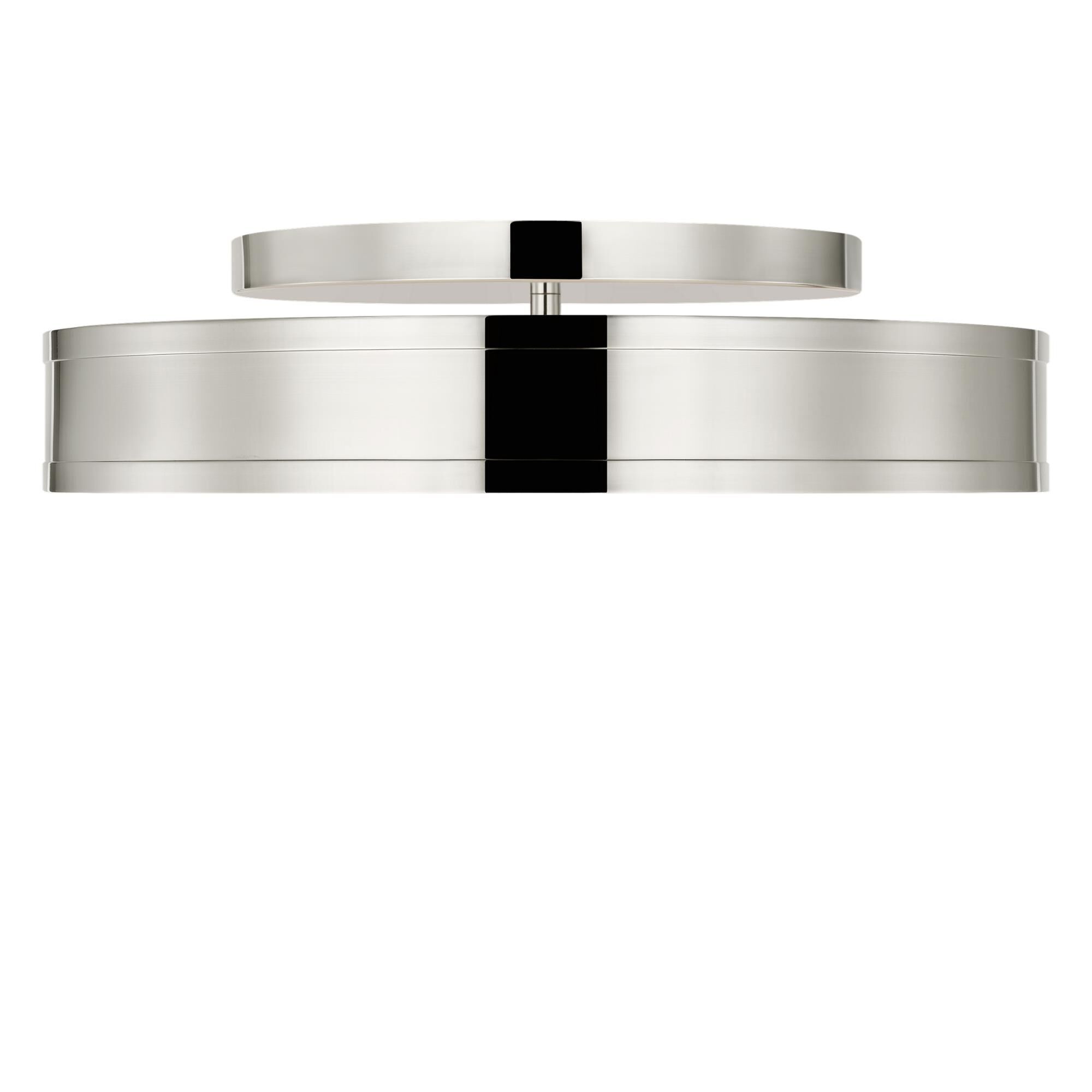 Shown in Polished Nickel finish and White glass