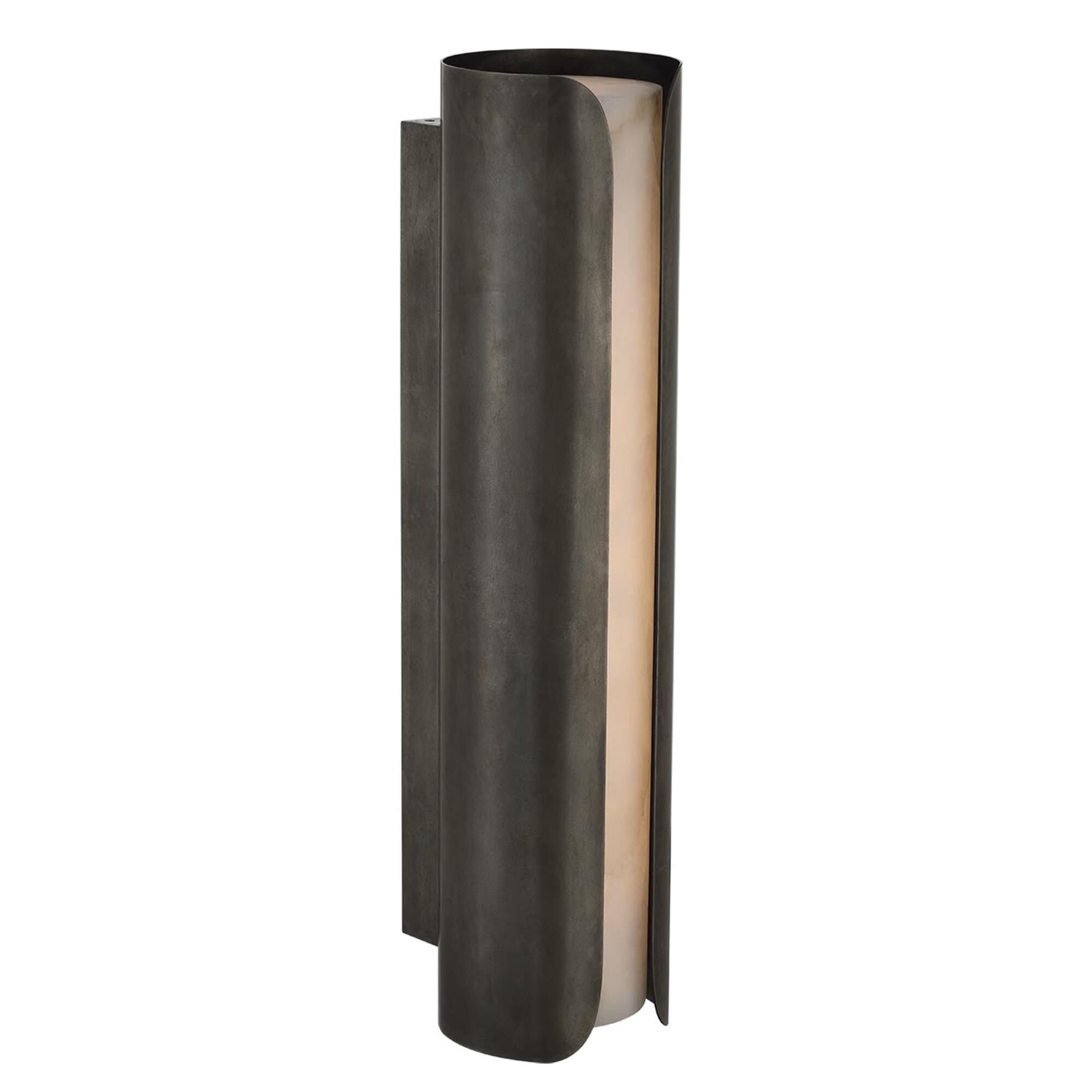 Shown in Mottled Pewter finish and Alabaster shade