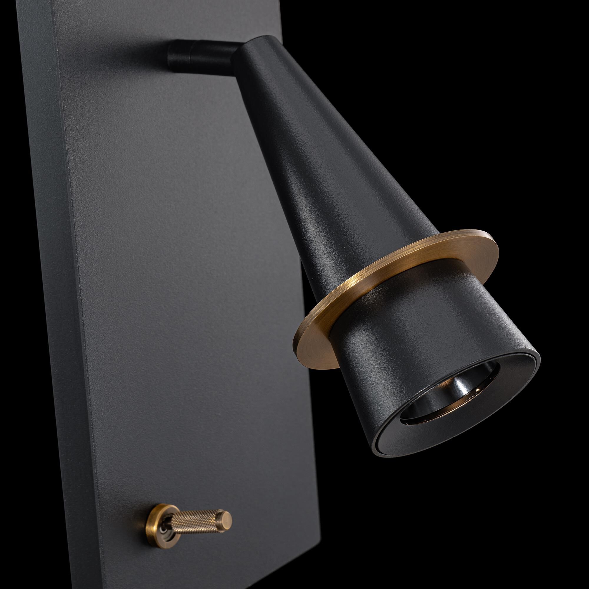 Shown in Black and Aged Brass finish