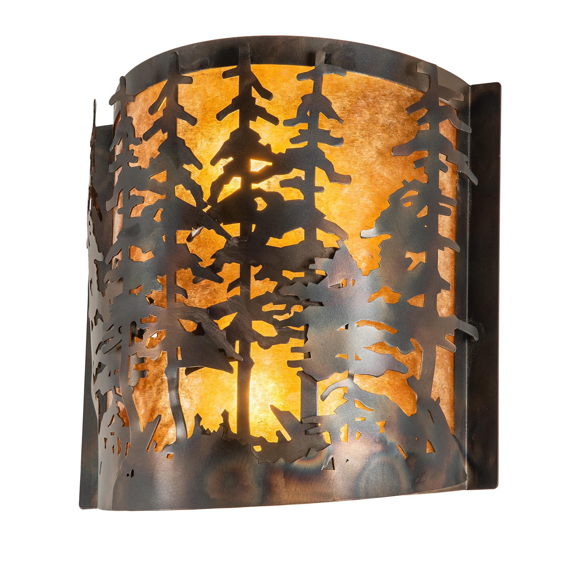 Shown in Antique Copper Finish;Custom Finish finish and Amber Mica glass