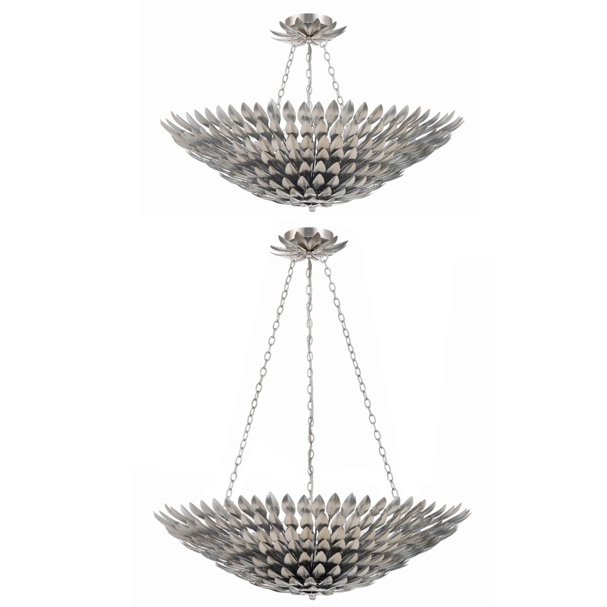 Broche 30 Inch 8 Light Semi Flush Mount,