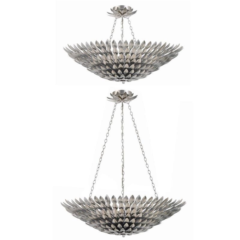 Broche 30 Inch 8 Light Semi Flush Mount by Crystorama