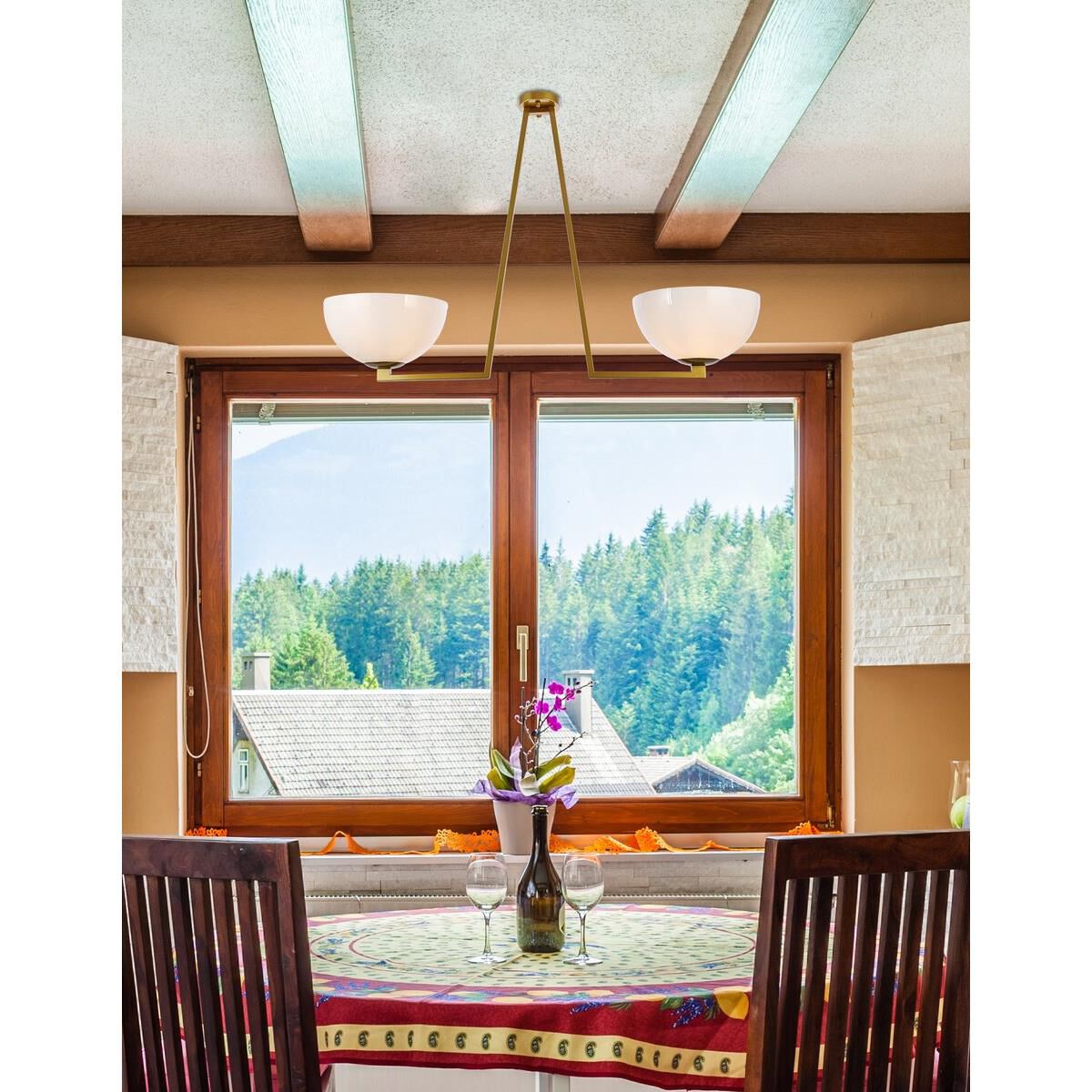 Jeanne 46 Inch 2 Light Flush Mount by Elegant Lighting