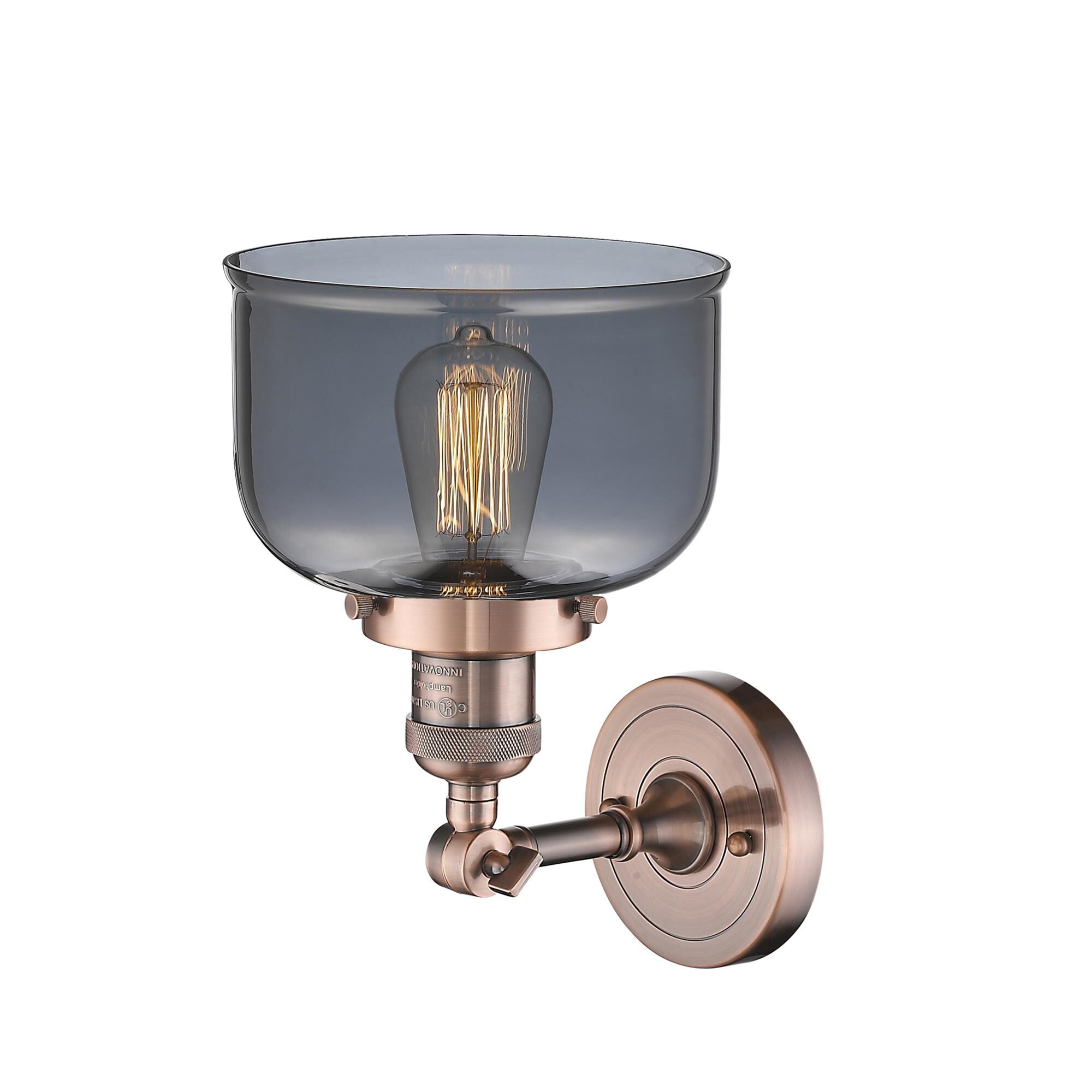 Shown in Antique Copper finish and Plated Smoked glass