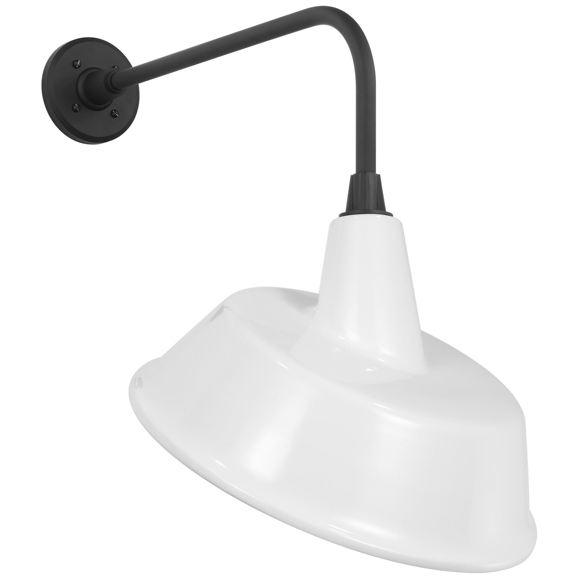 Shown in Matte Black finish and White shade