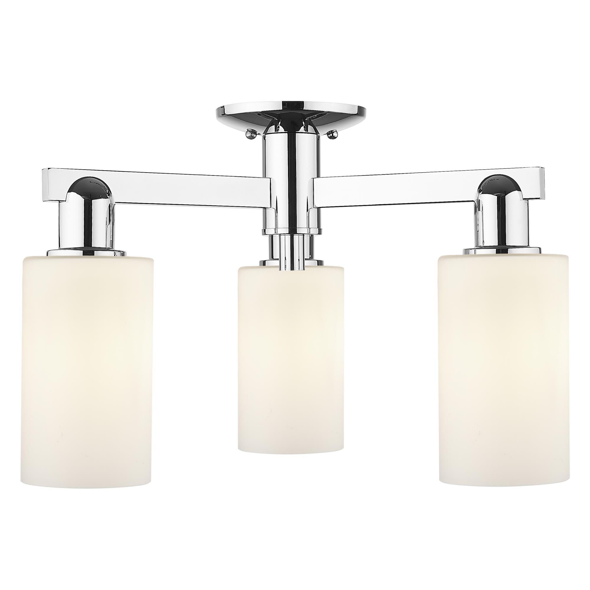 Shown in Polished Chrome finish and Matte White glass