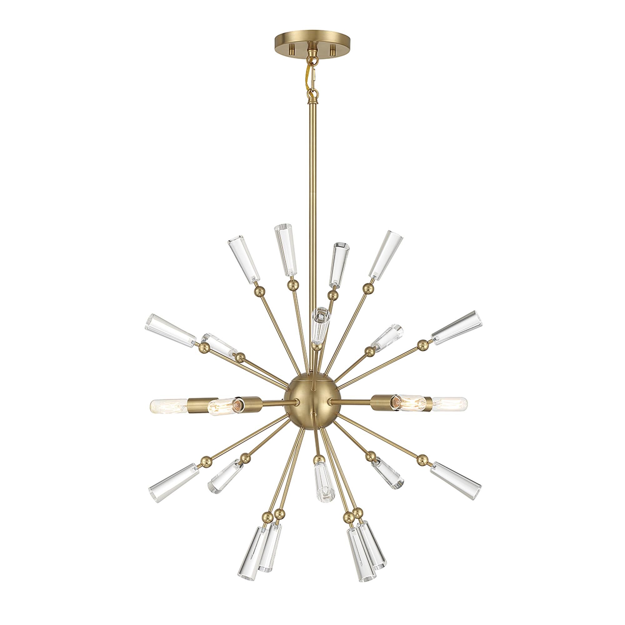 Shown in Natural Brass finish and Clear crystal