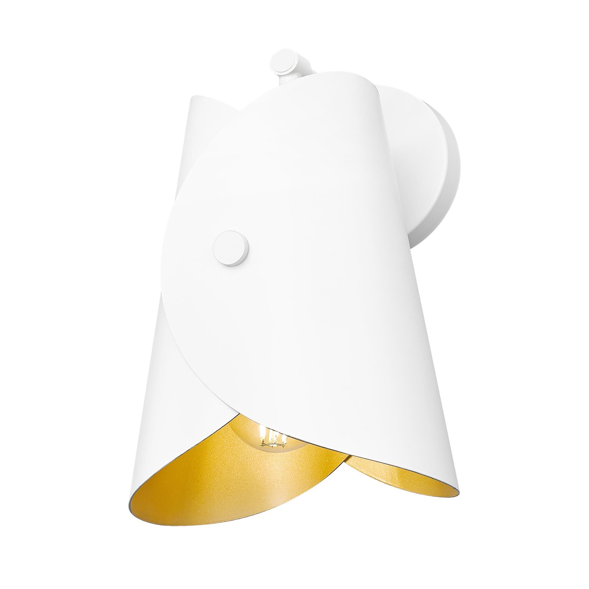 Shown in Matte White finish and Matte White Outer And Gold Inner glass and Matte White Outer And Gold Inner shade