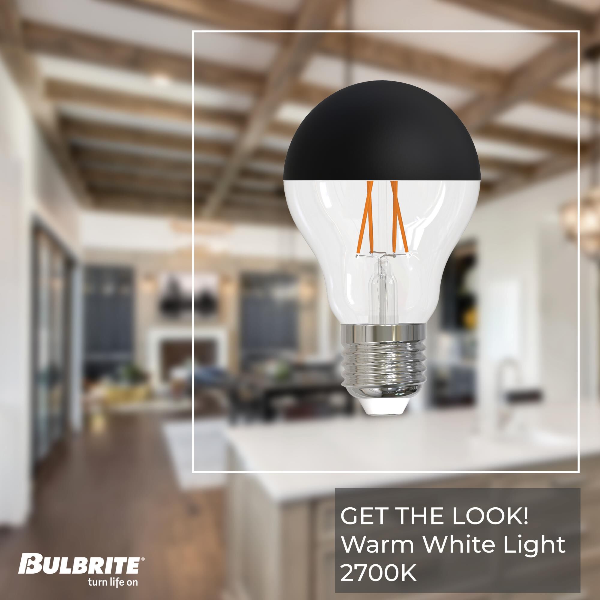 Half Black A19 Base E26 2700K LED Light Bulb by Bulbrite