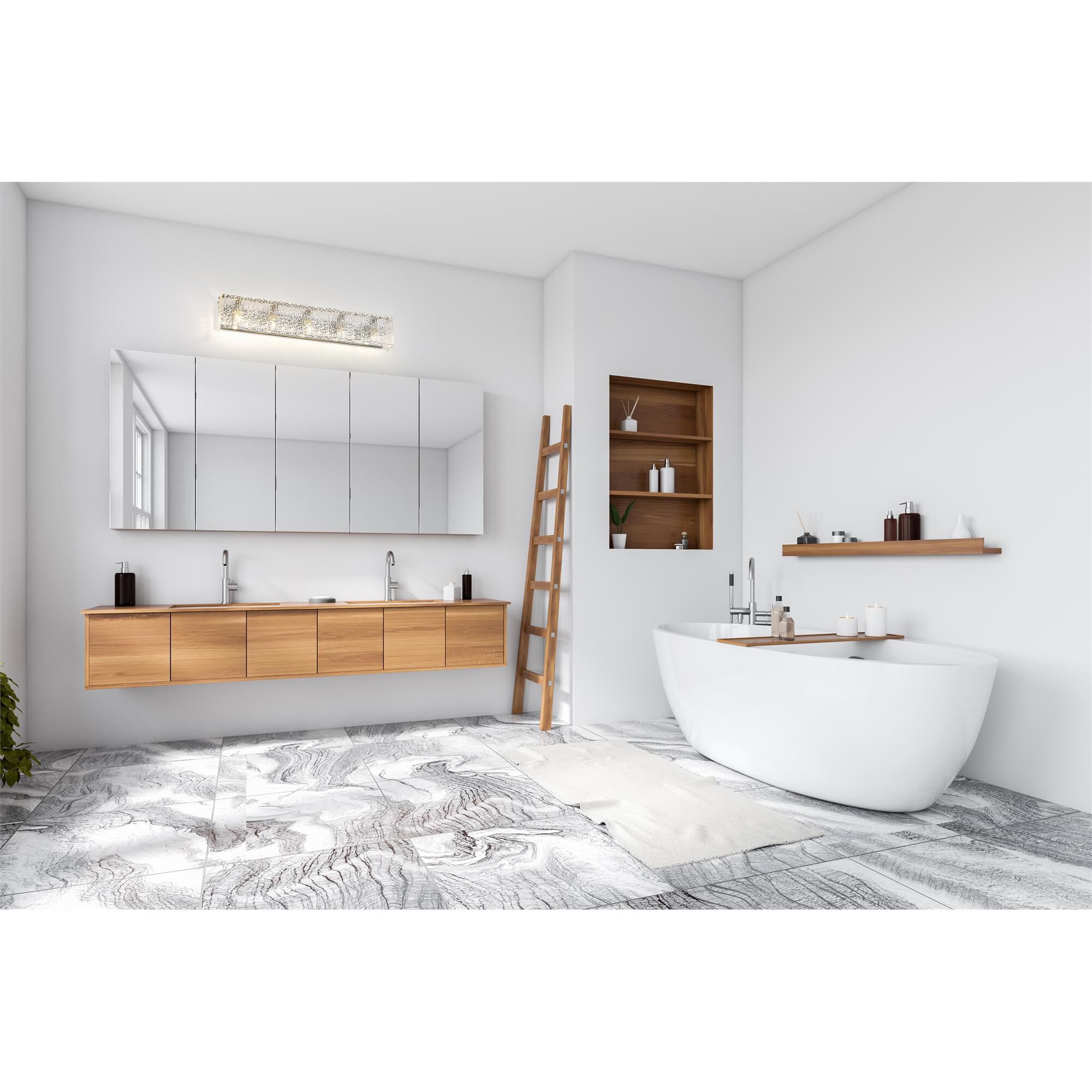 Shown in Chrome finish and Clear glass and Clear shade