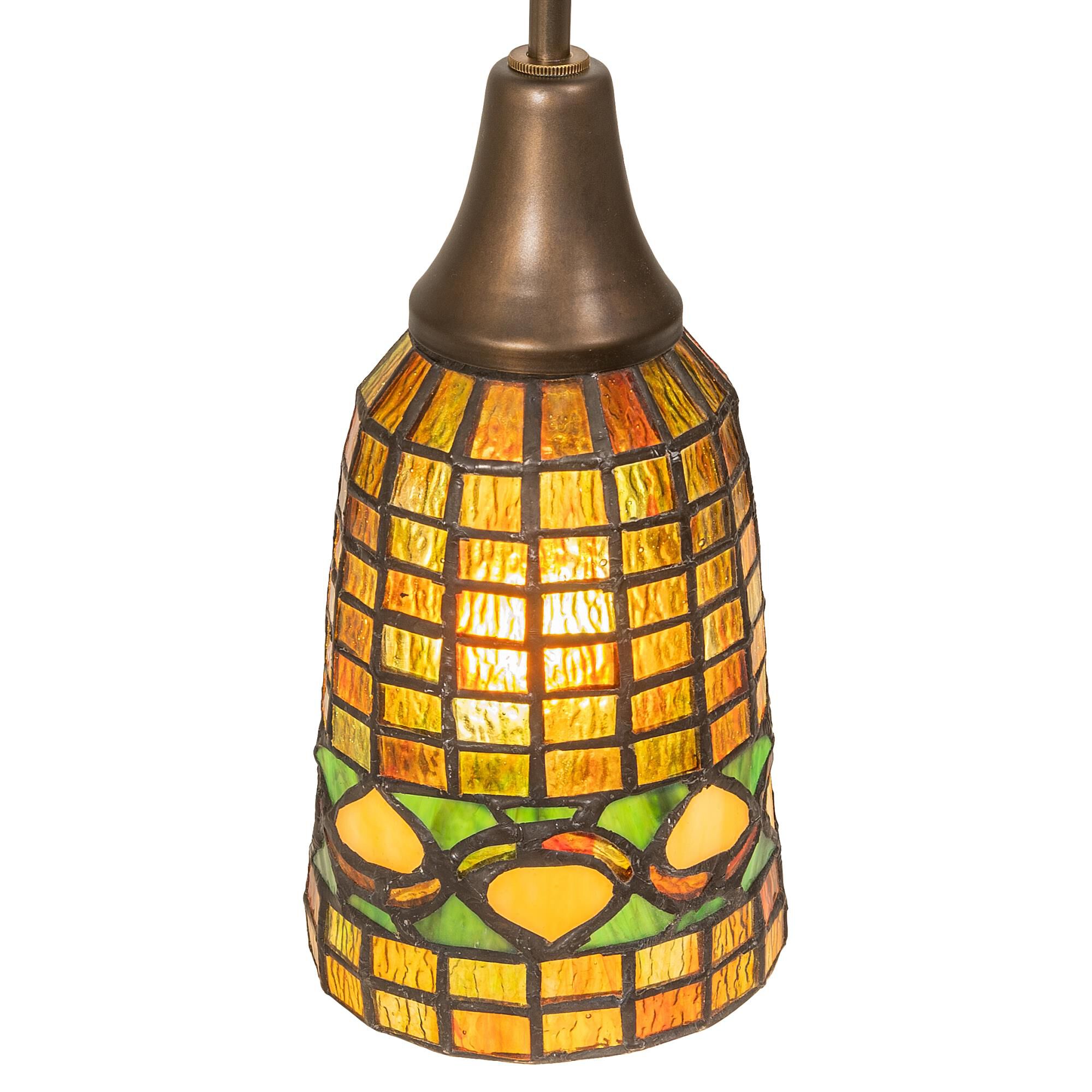 Shown in Antique Copper Finish finish and Amber /Acrylic;Green glass