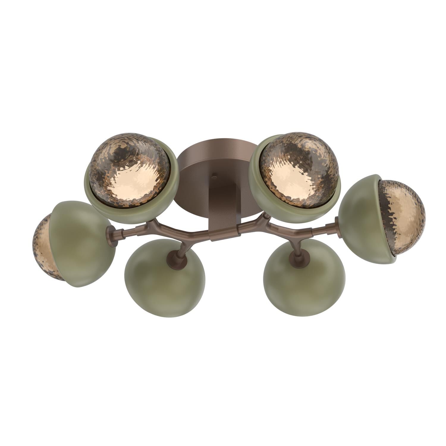 Shown in Burnished Bronze finish and Bronze glass and Sage Green accent