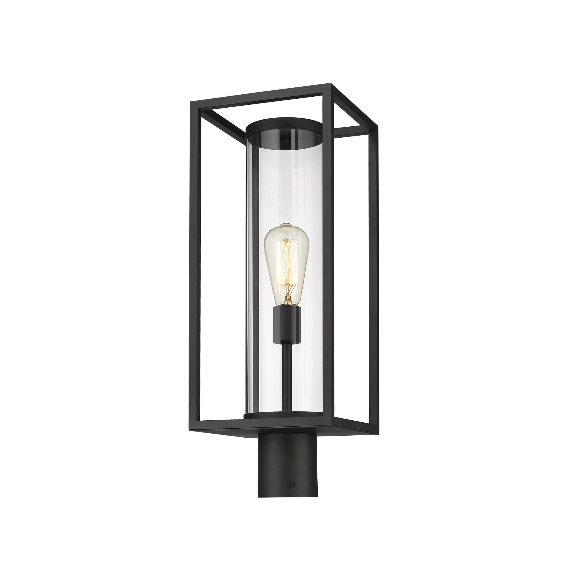 Shown in Black finish and Glass shade